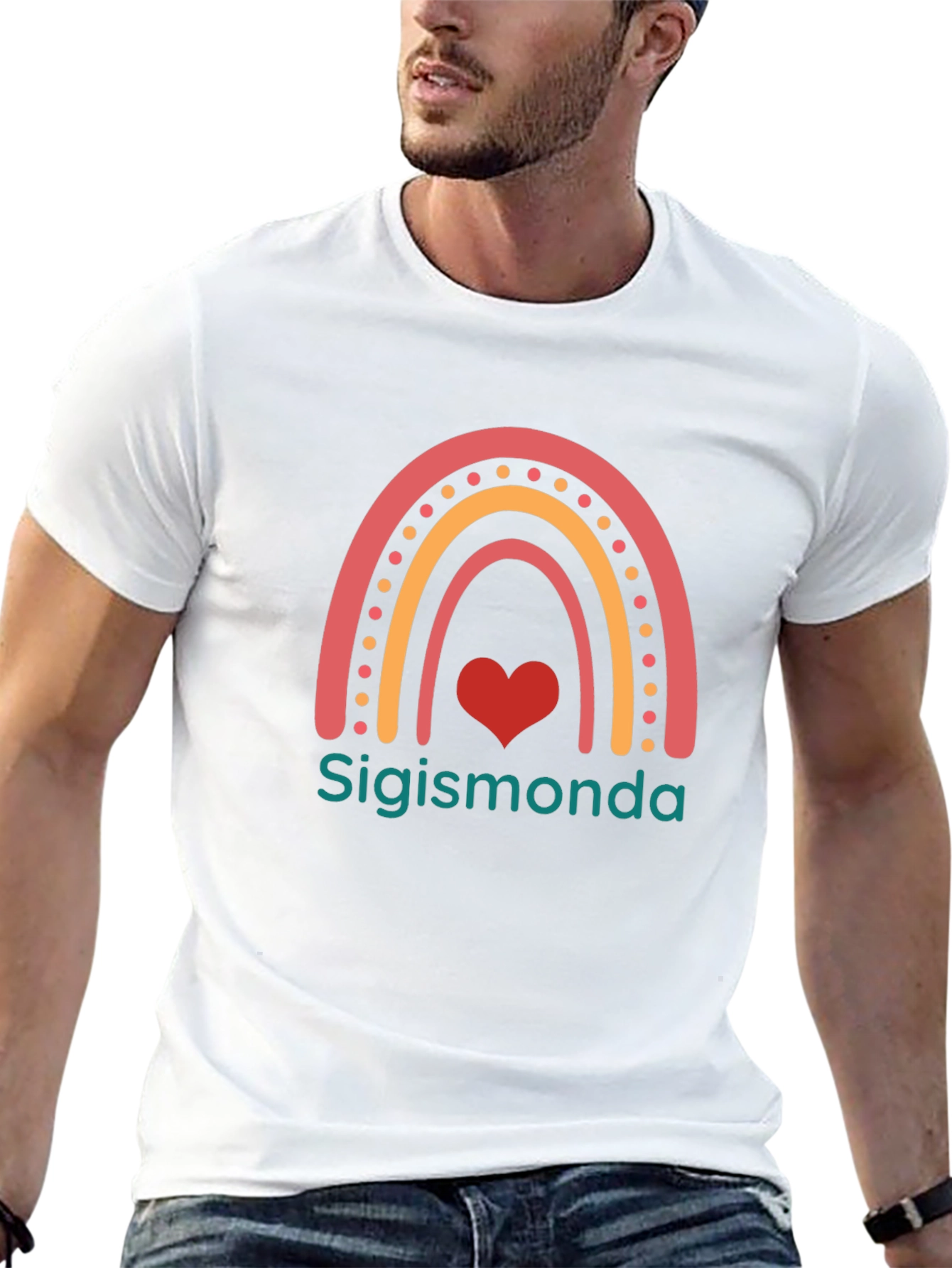 Rainbow Heart Sigismonda Personalized T-Shirt