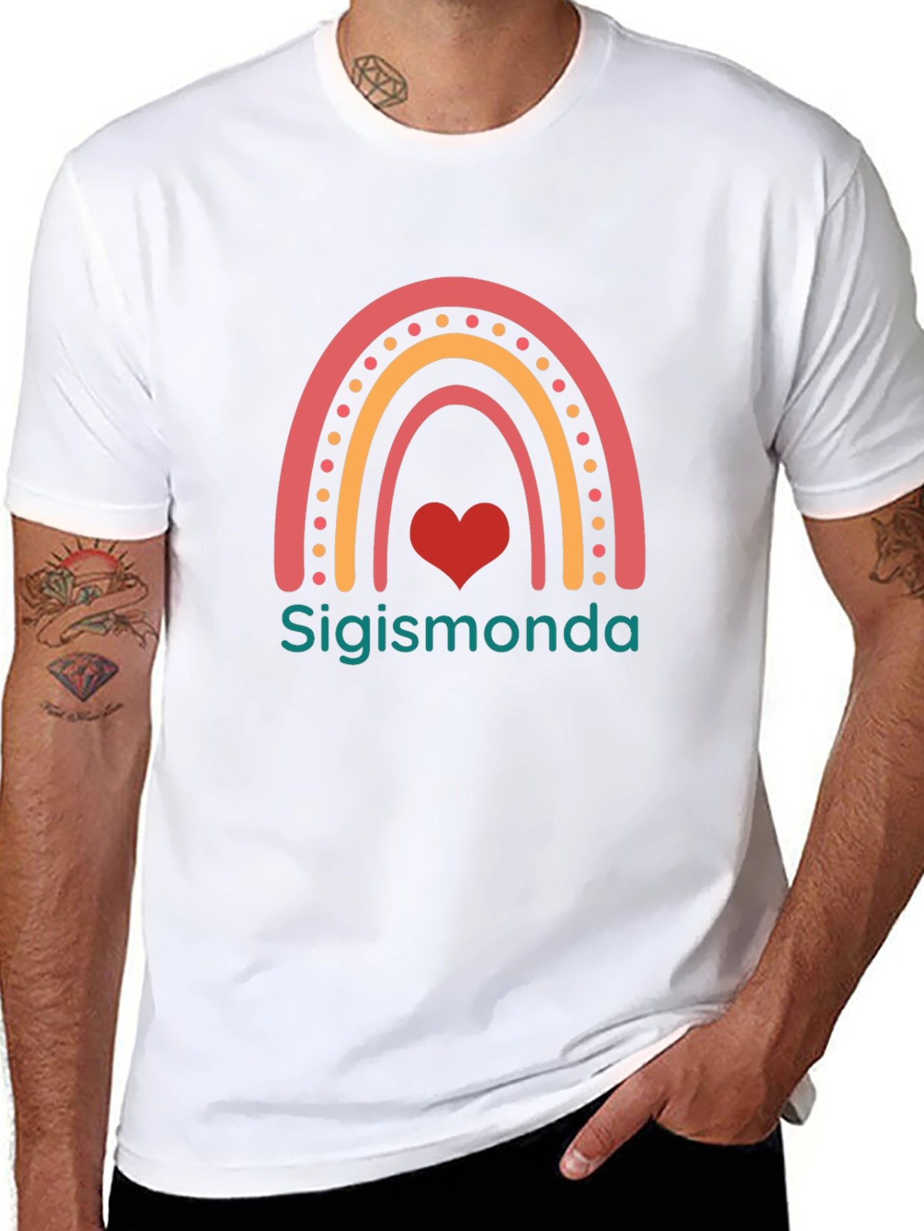 Rainbow Heart Sigismonda Personalized T-Shirt