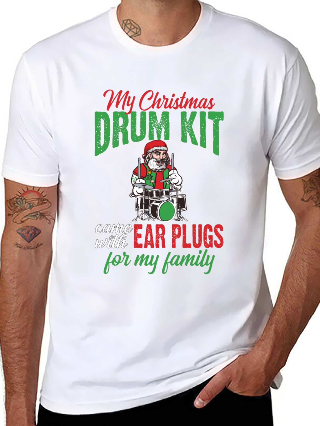 Funny Christmas Drum Kit T-Shirt