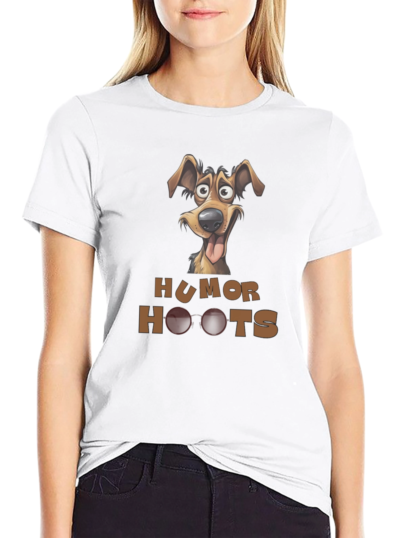 Humor Hoots Dog Graphic T-Shirt