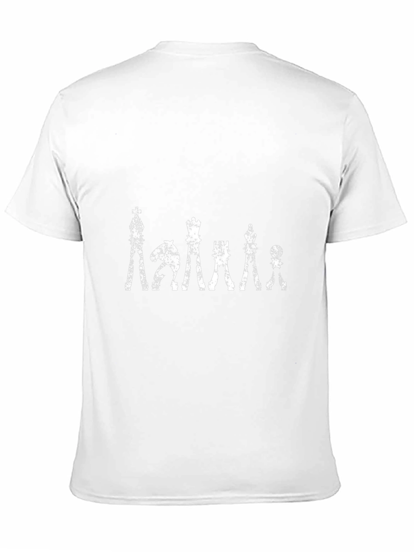 Chess Piece Distressed Graphic T-Shirt - Black Cotton Tee