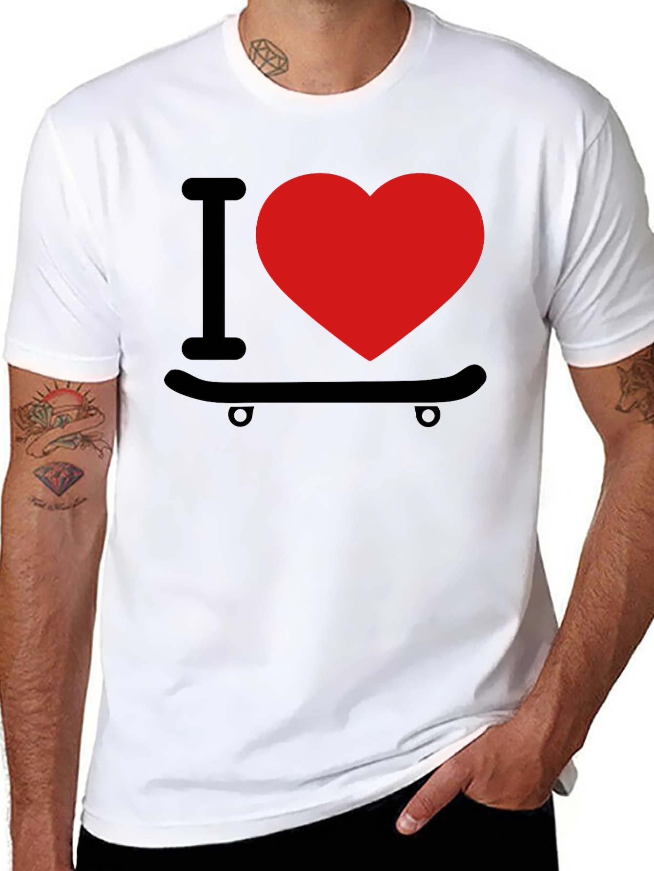 I Love Skateboarding Graphic T-Shirt