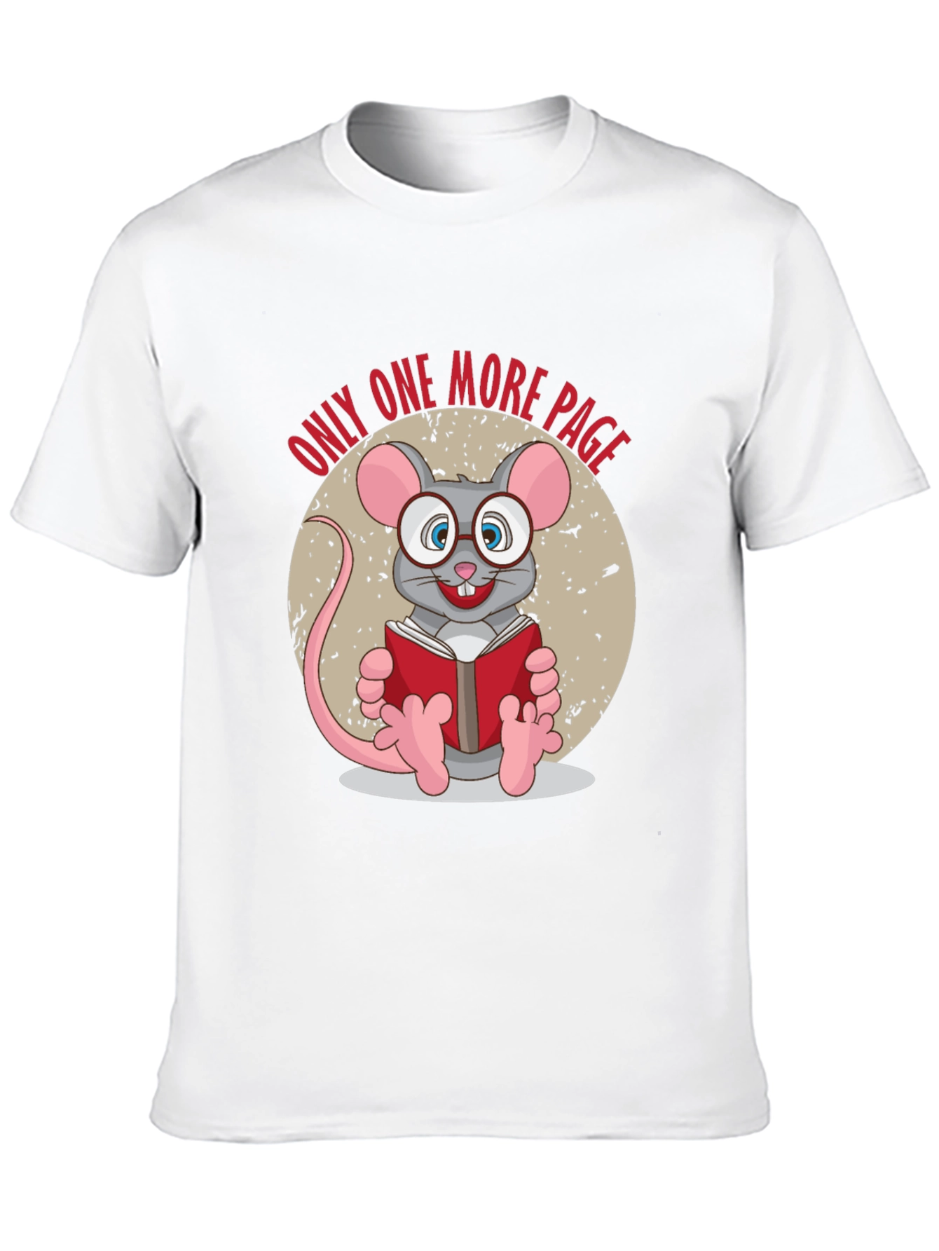Only One More Page T-Shirt - Reading Mouse