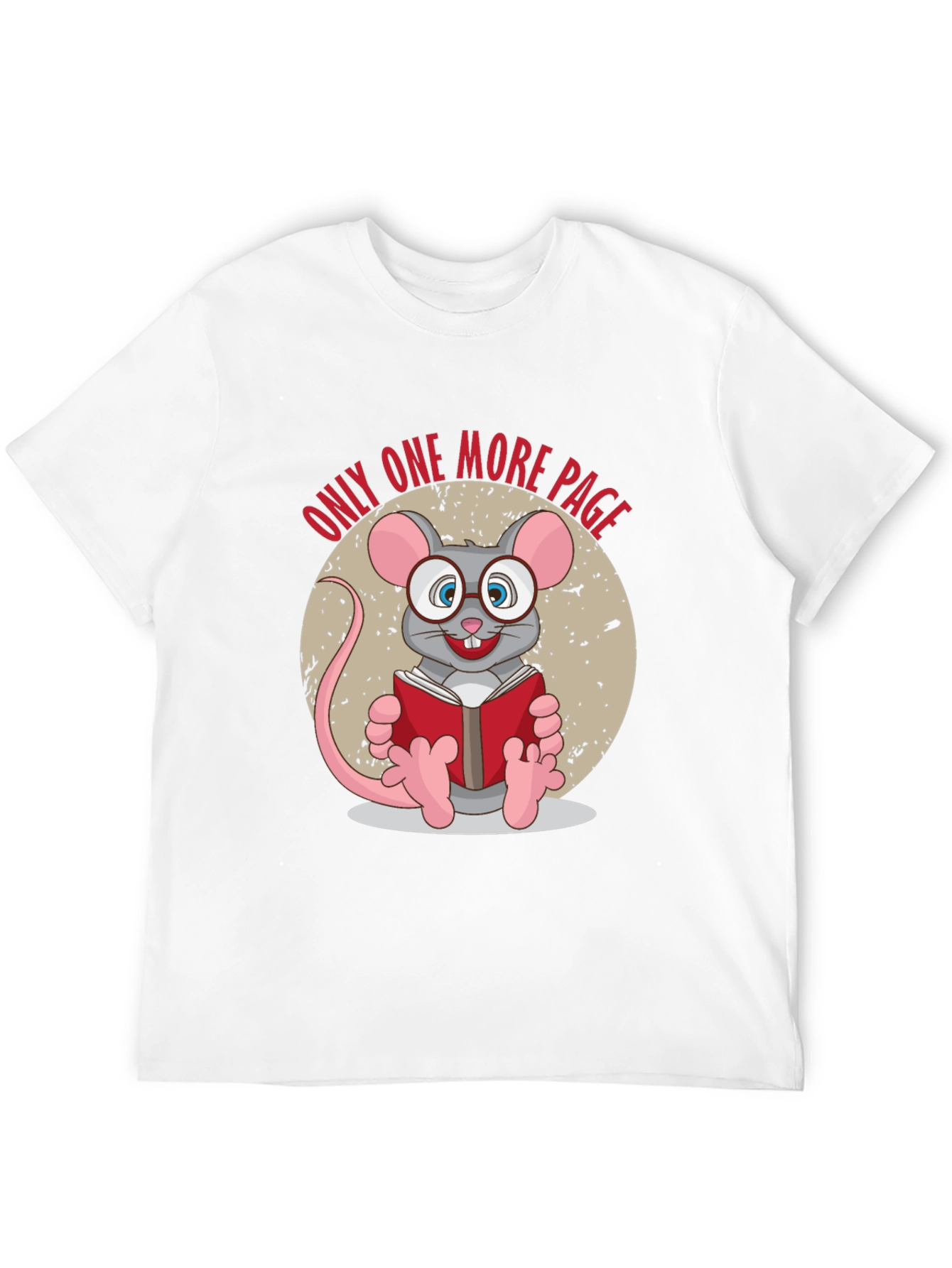 Only One More Page T-Shirt - Reading Mouse