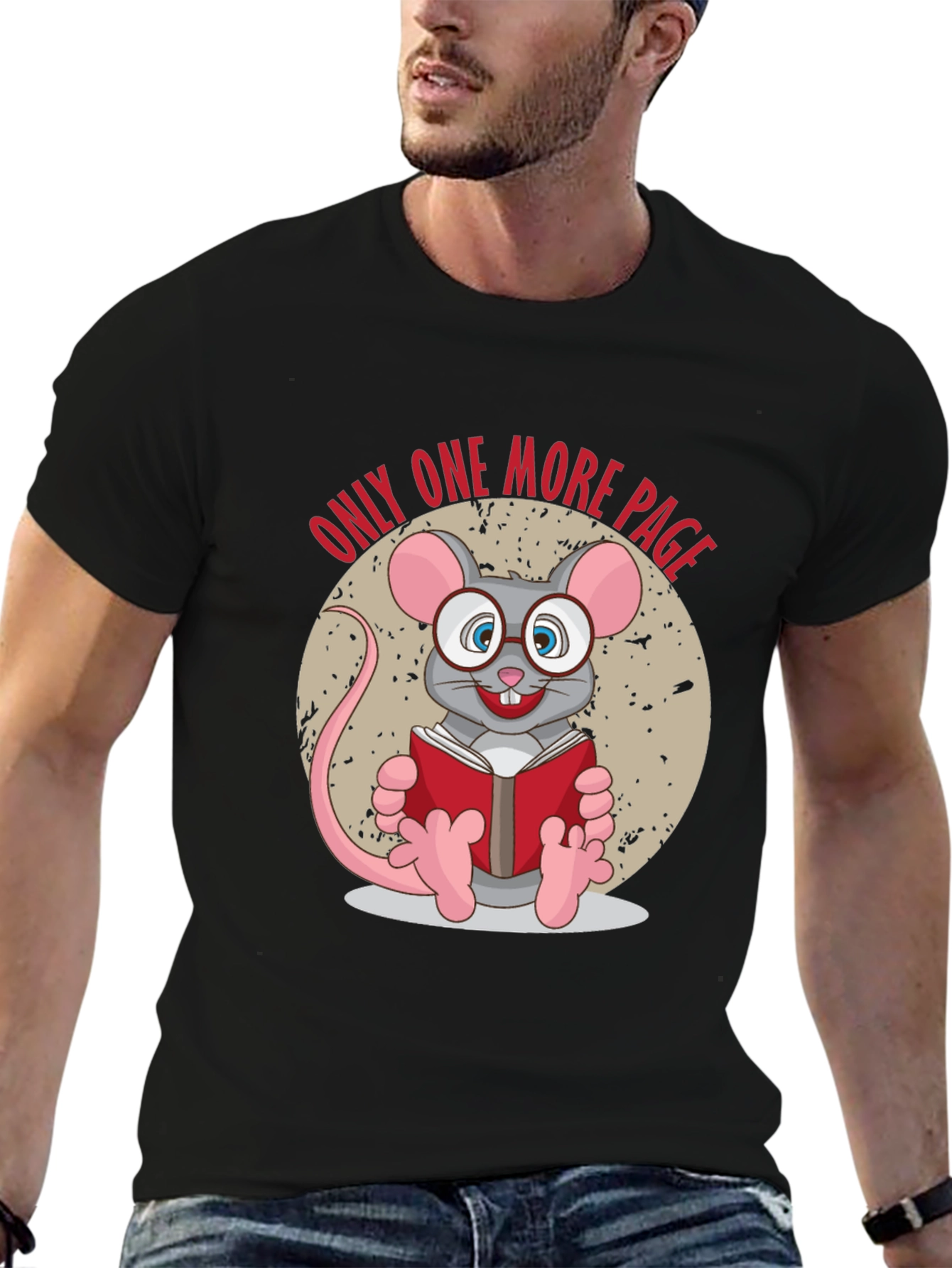 Only One More Page T-Shirt - Reading Mouse