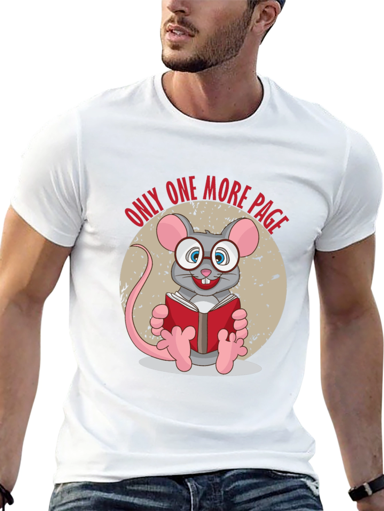 Only One More Page T-Shirt - Reading Mouse