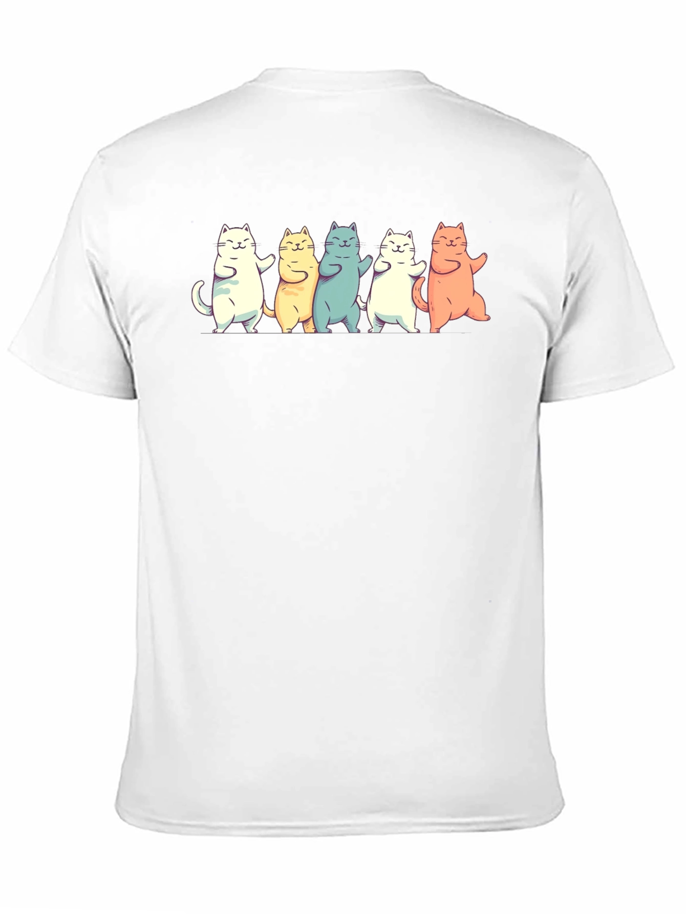 Dancing Cats Graphic T-Shirt - Black