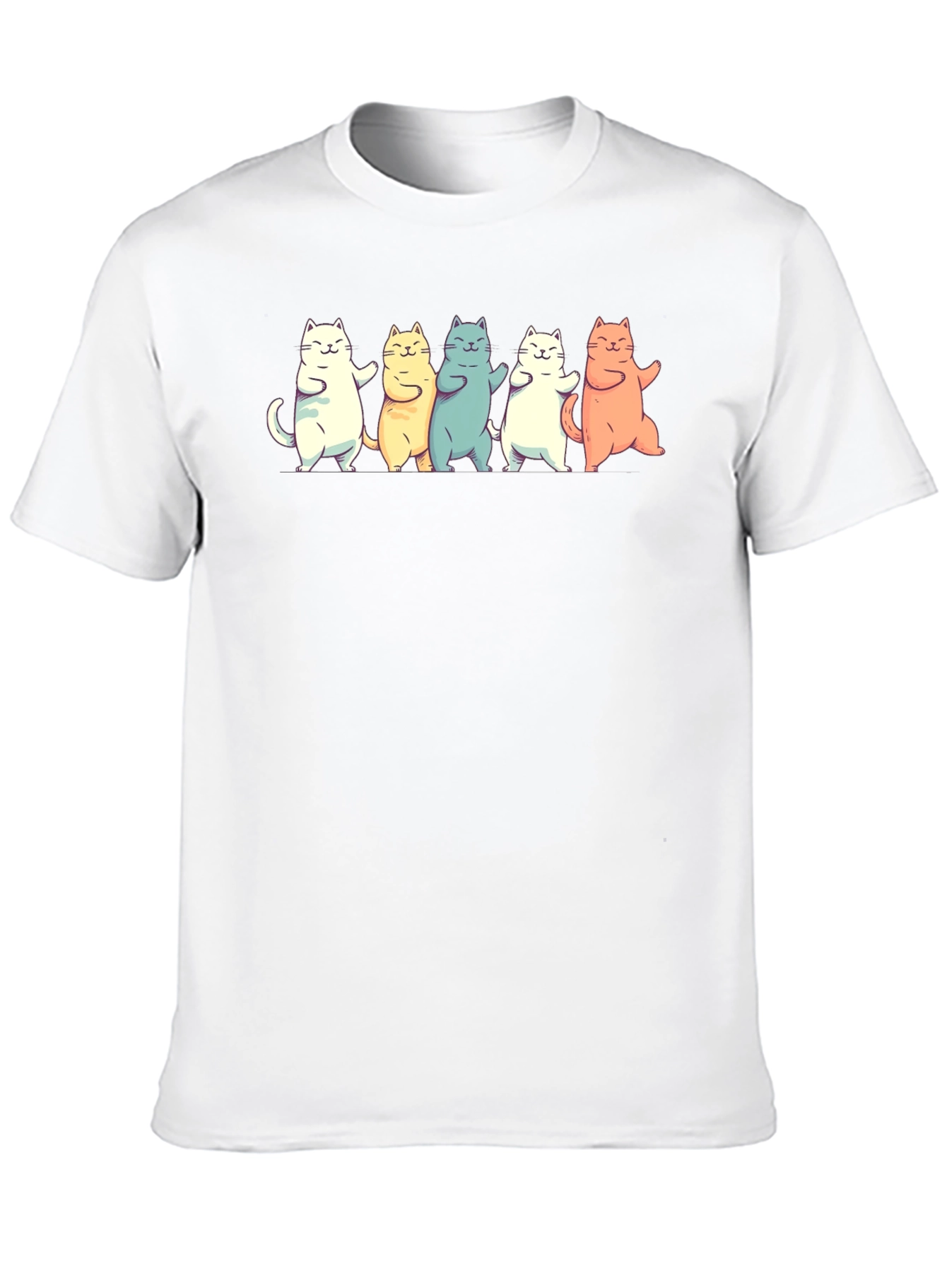 Dancing Cats Graphic T-Shirt - Black