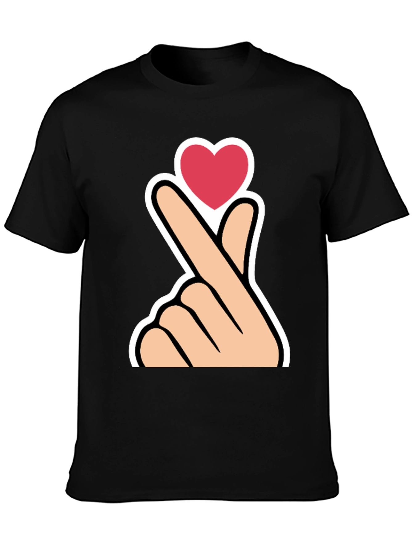Heart Gesture Graphic Tee - K-Pop Love