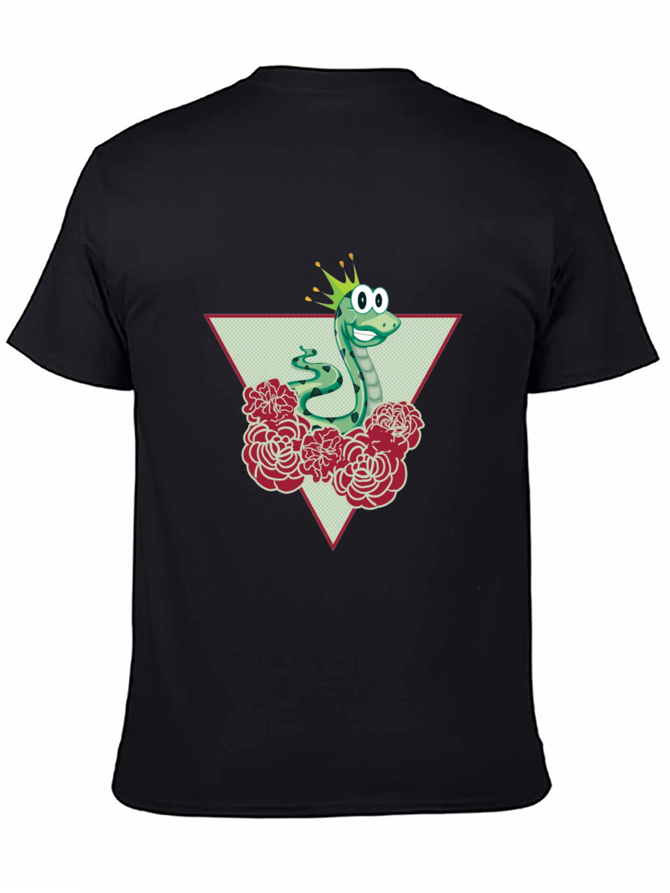 Funny Snake Prince Graphic Tee - Black
