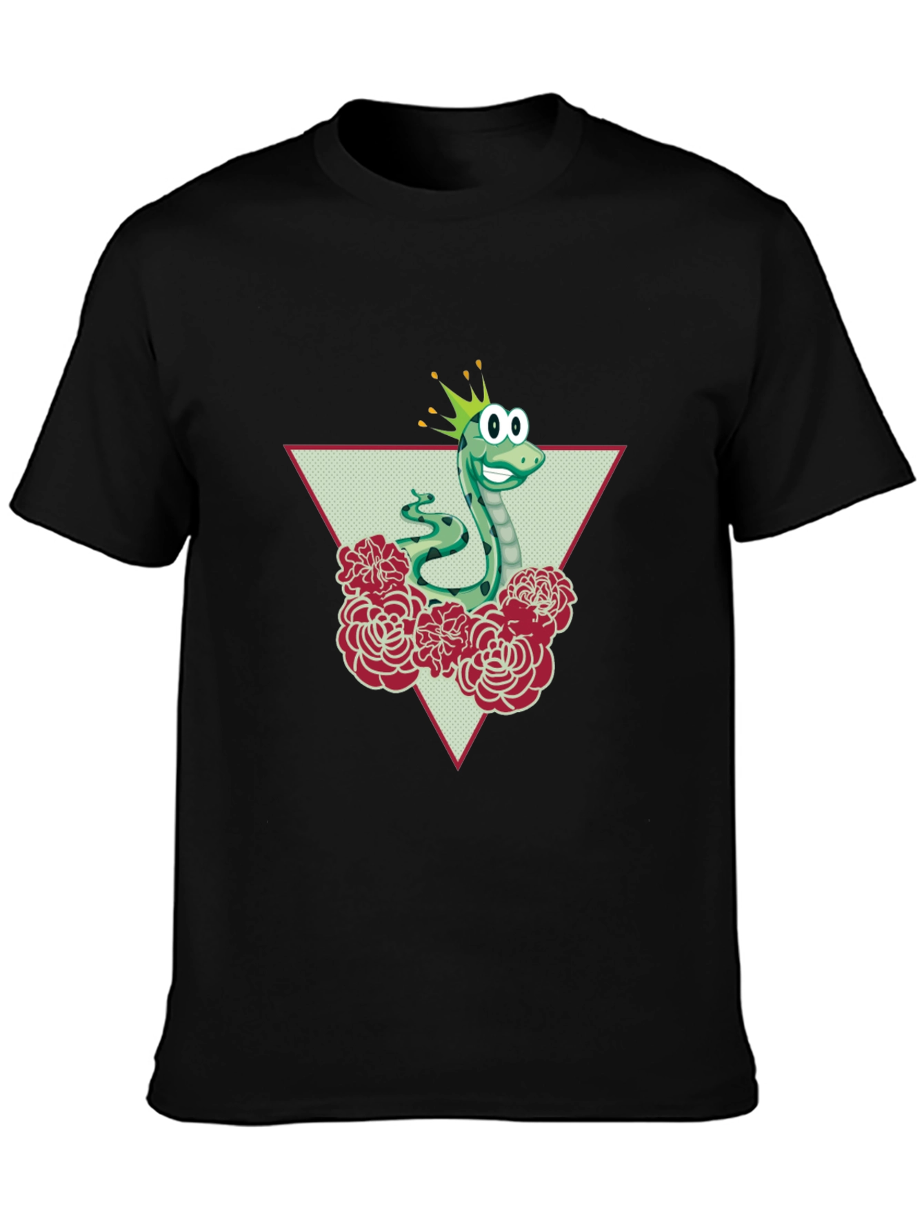 Funny Snake Prince Graphic Tee - Black
