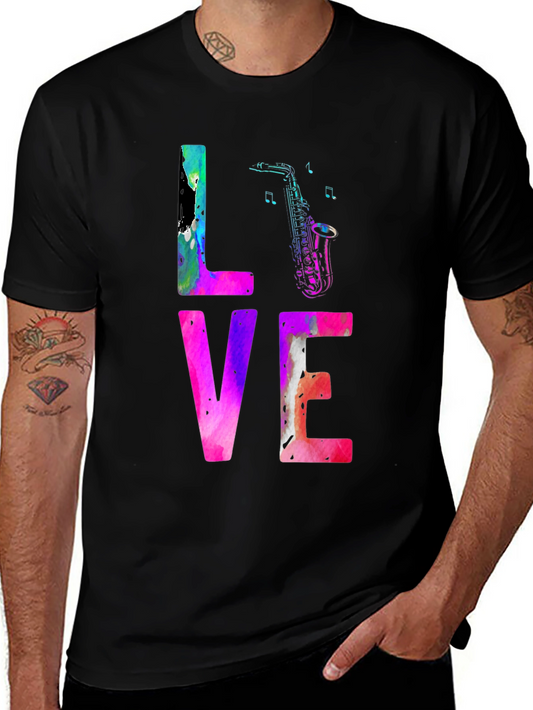 LOVE Saxophone T-Shirt - Music Lover Tee
