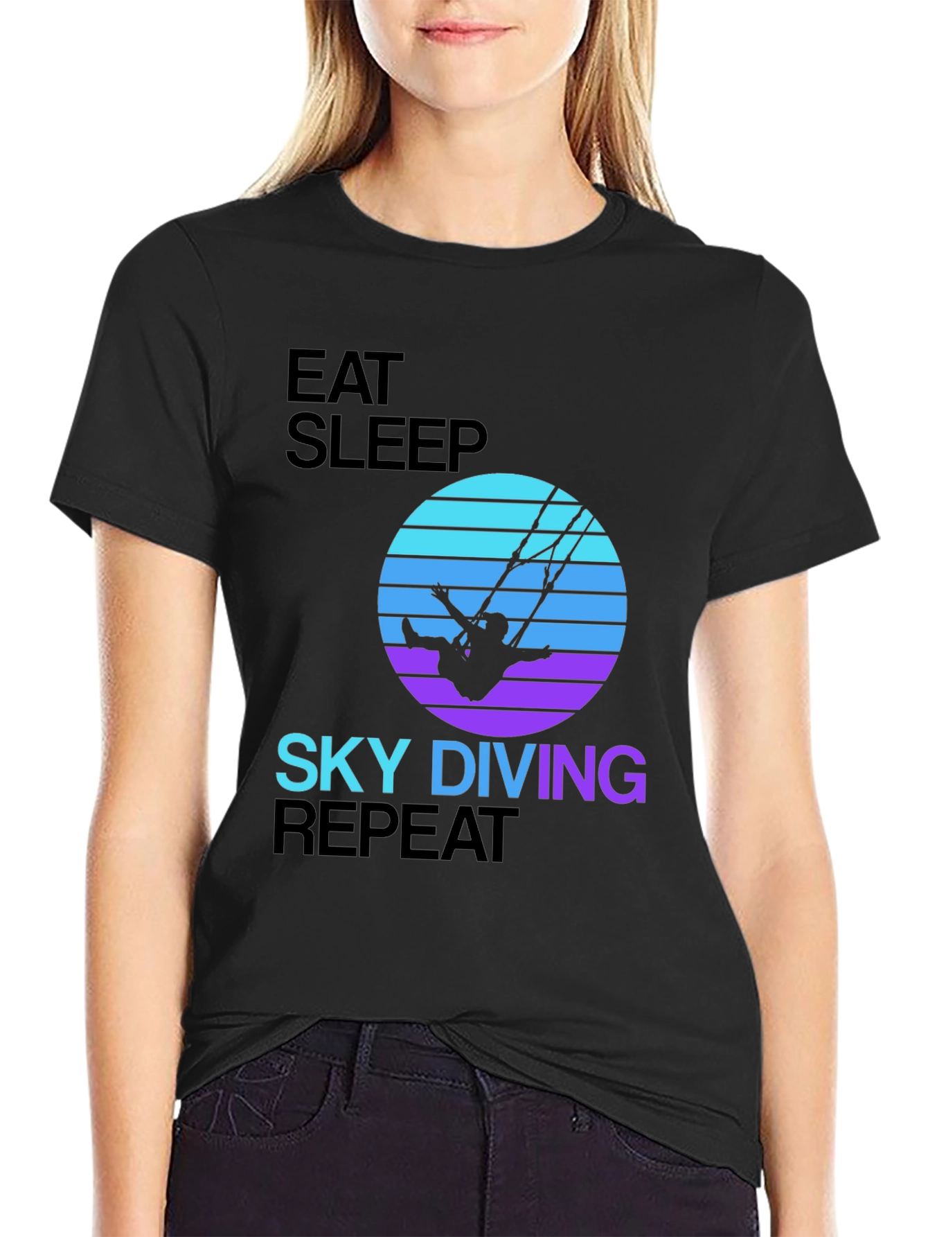 Eat Sleep Sky Diving Repeat T-Shirt