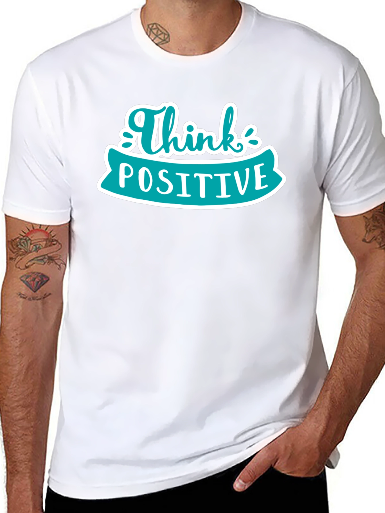 Think Positive Graphic Tee - Black Casual Shirt