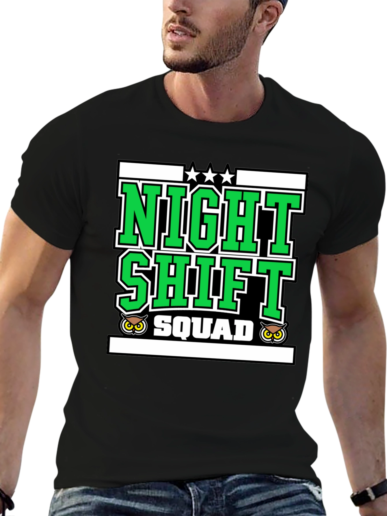 Night Shift Squad Graphic Tee - Owl Edition