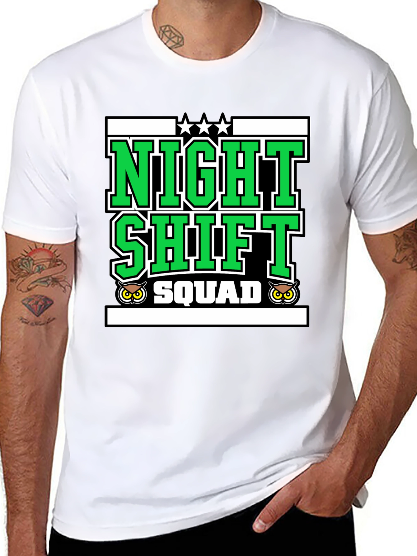 Night Shift Squad Graphic Tee - Owl Edition