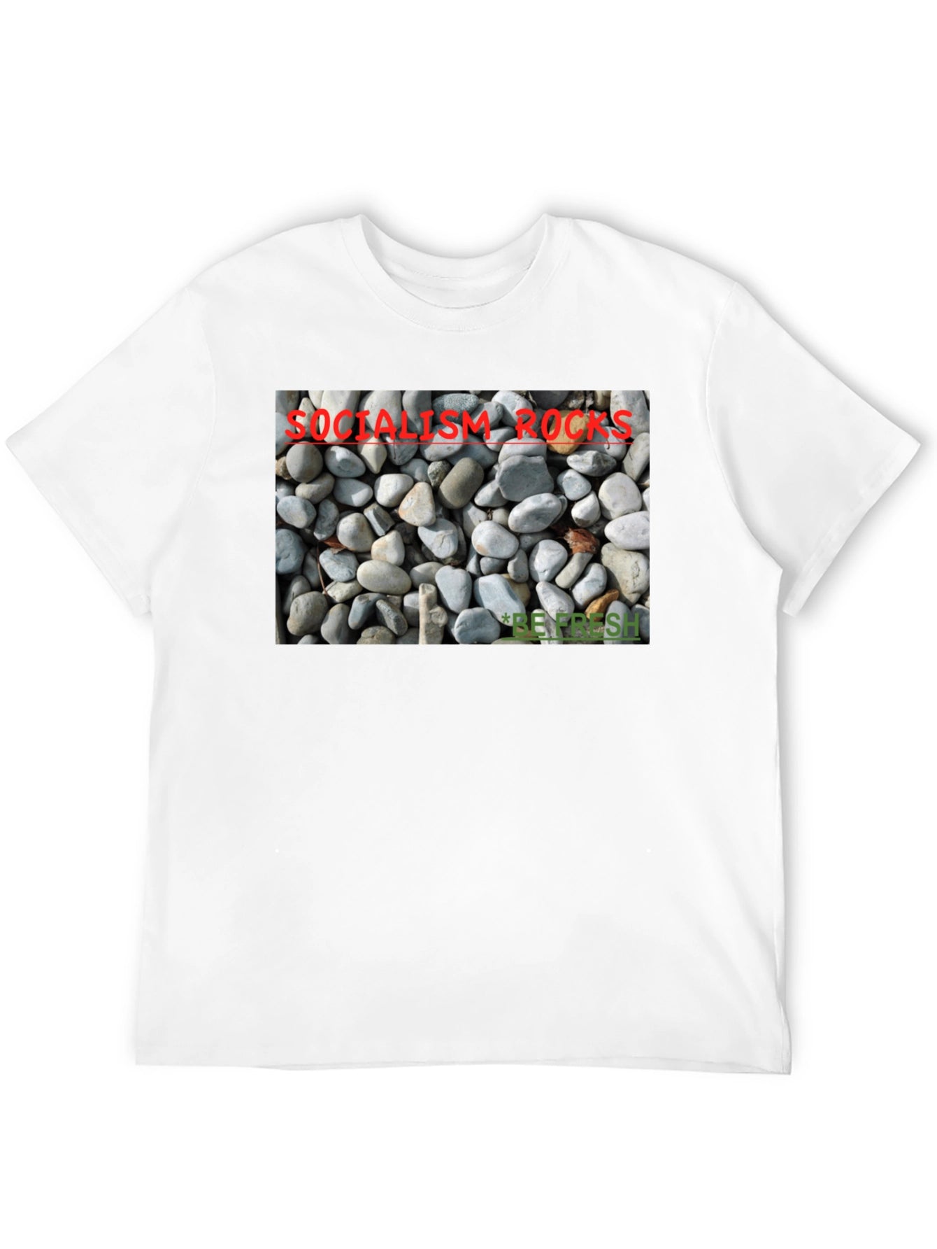 Socialism Rocks T-Shirt - Unique Pebble Design