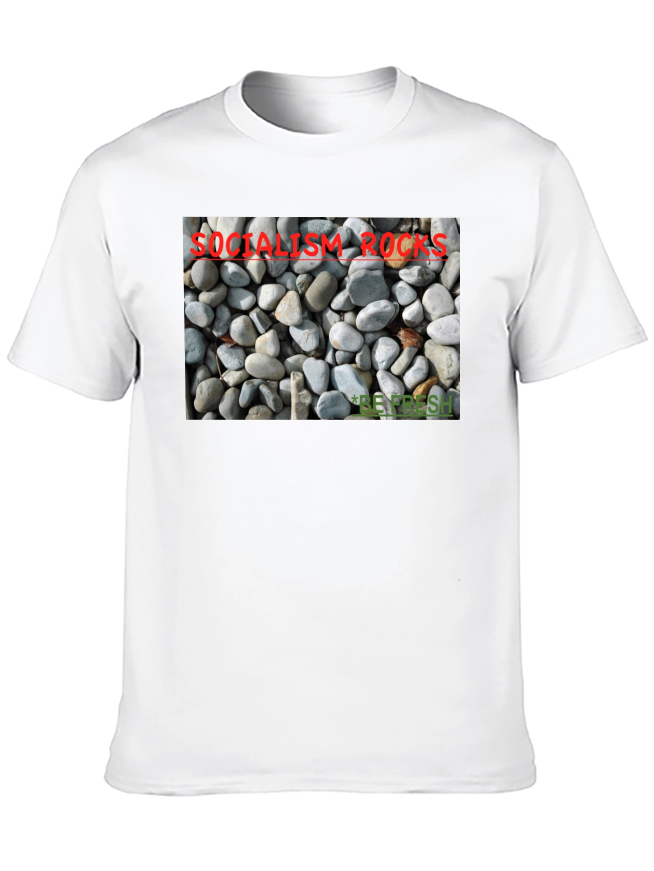 Socialism Rocks T-Shirt - Unique Pebble Design