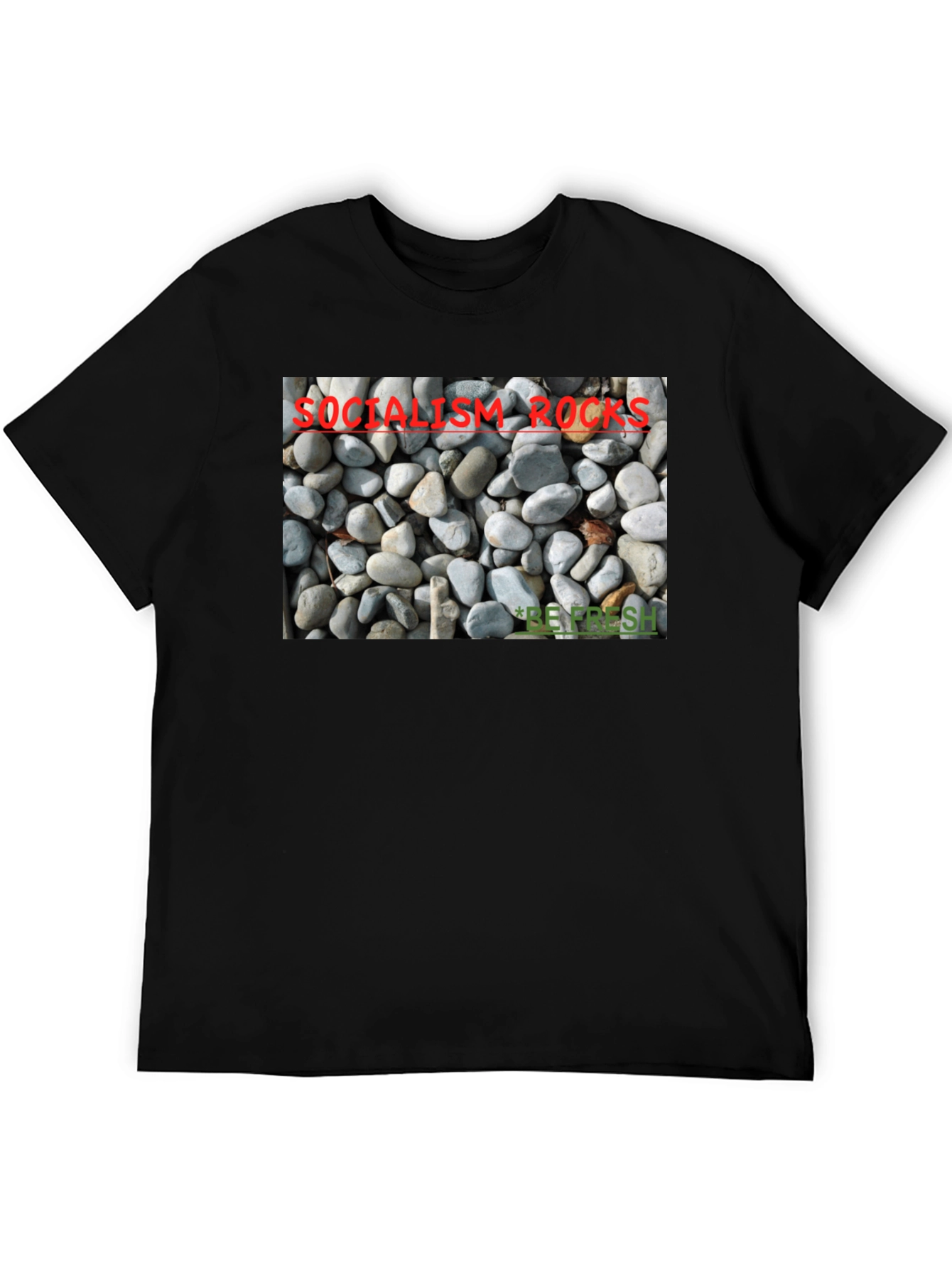 Socialism Rocks T-Shirt - Unique Pebble Design