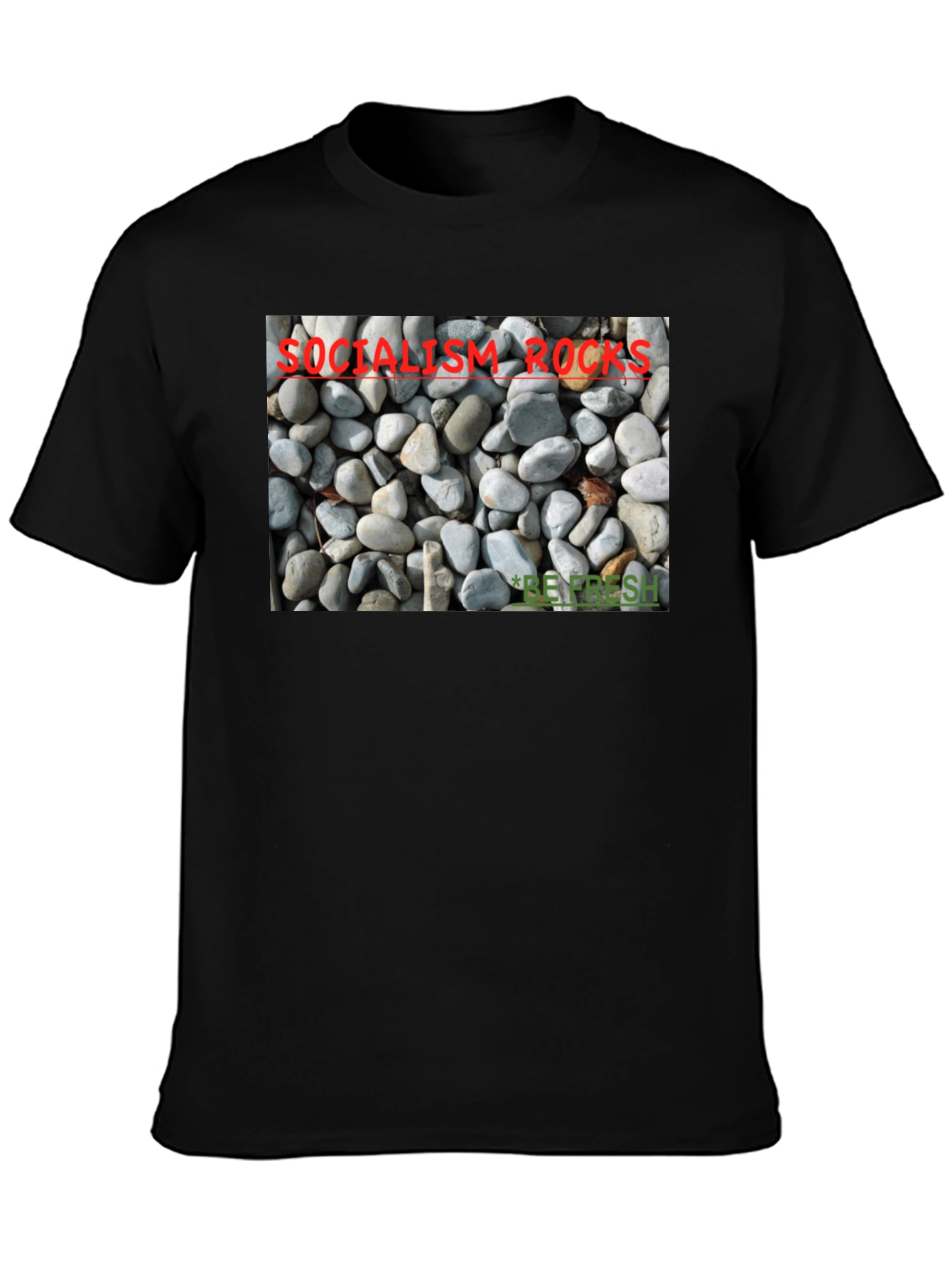Socialism Rocks T-Shirt - Unique Pebble Design