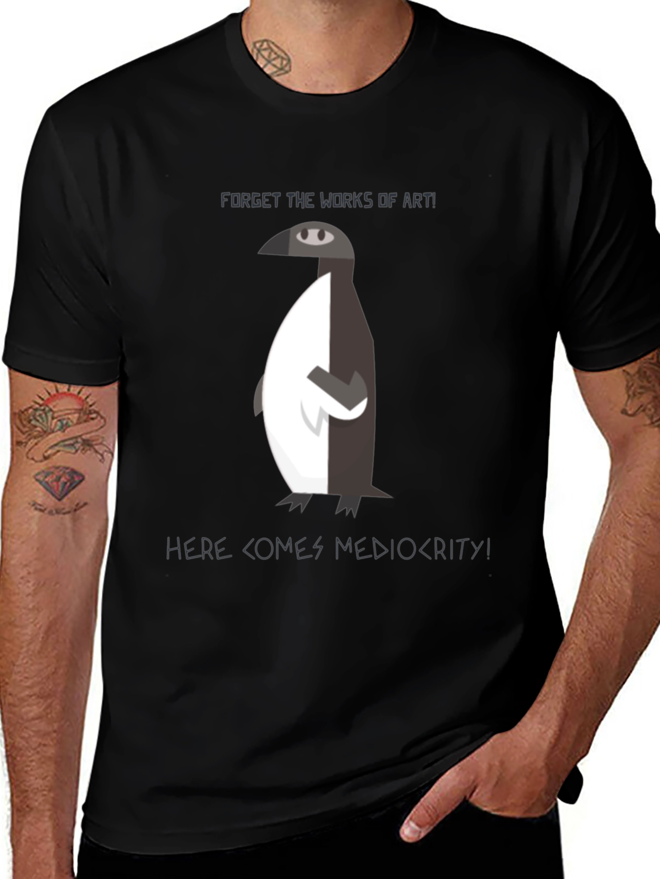 Penguin Mediocrity Graphic T-Shirt - Black