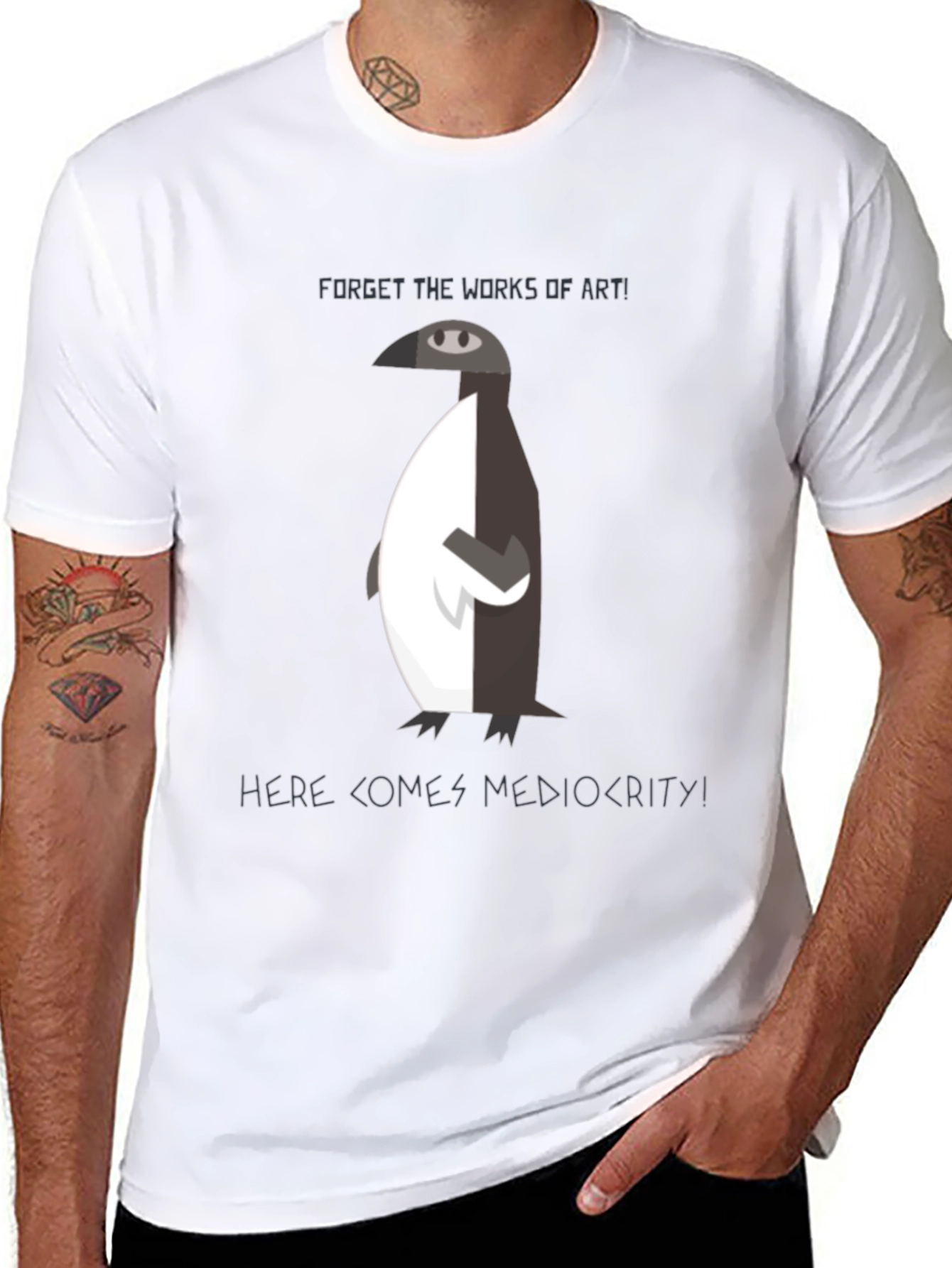Penguin Mediocrity Graphic T-Shirt - Black