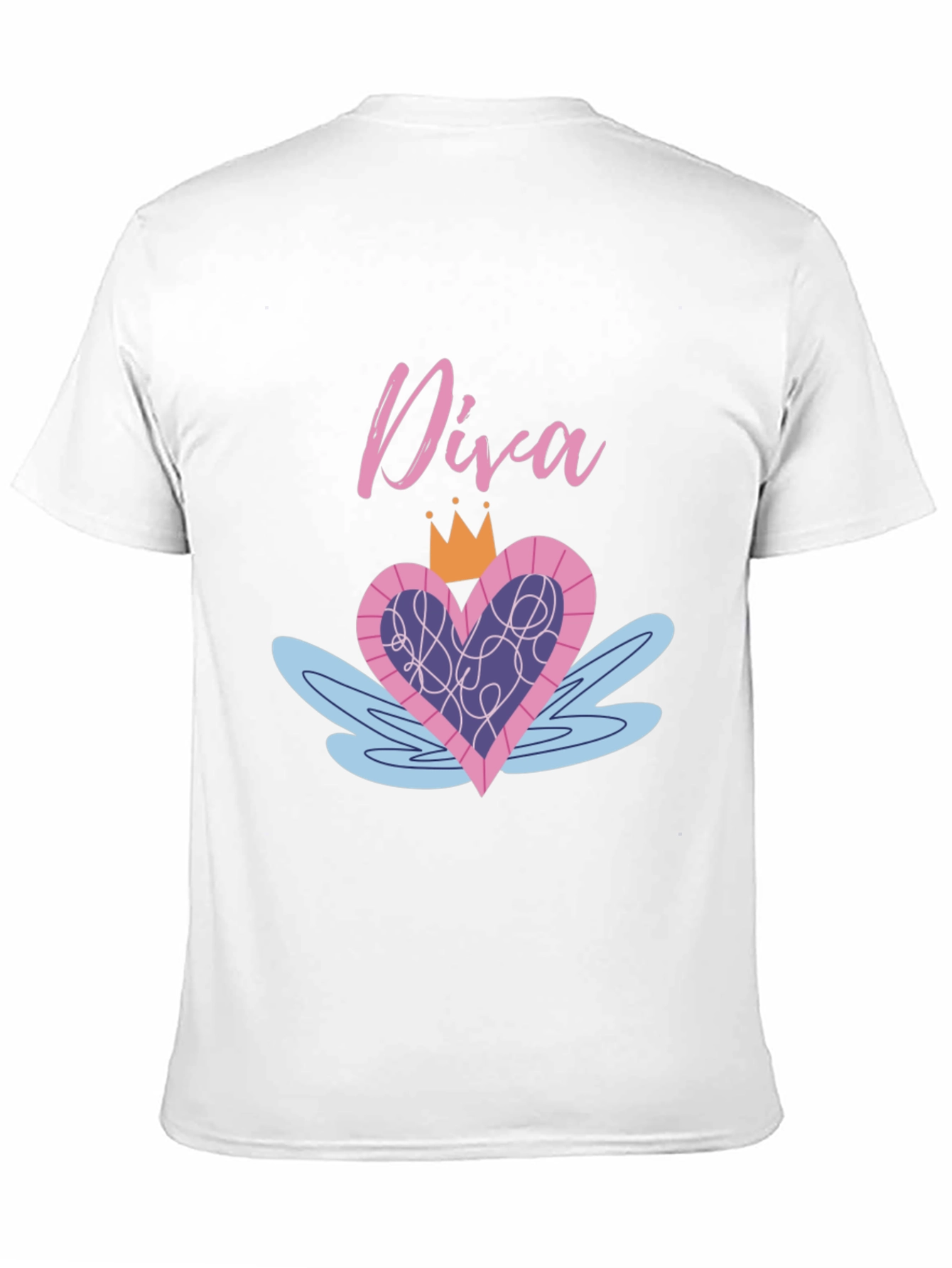 Diva Heart Crown Graphic Black T-Shirt