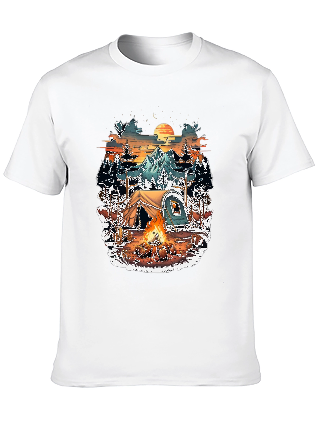 Camping Adventure Graphic Tee - Black