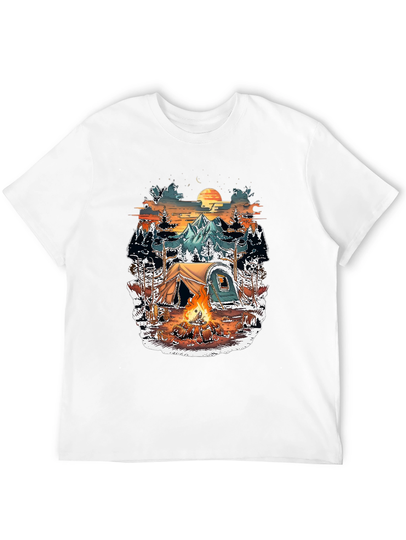 Camping Adventure Graphic Tee - Black