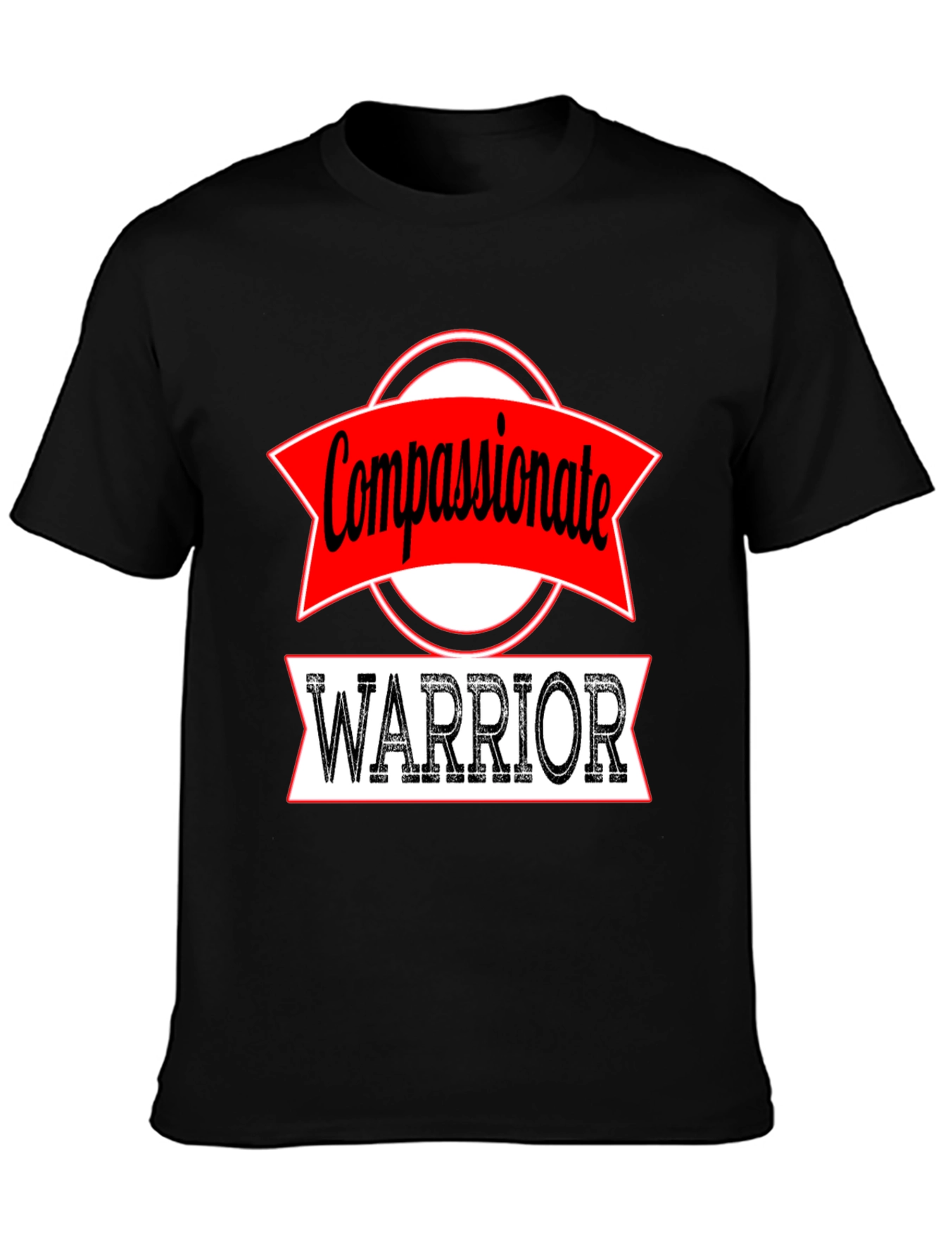 Compassionate Warrior Graphic Tee - Black Cotton T-Shirt