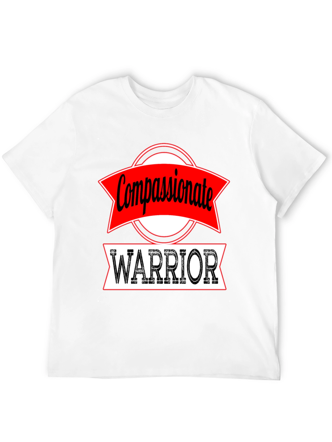 Compassionate Warrior Graphic Tee - Black Cotton T-Shirt