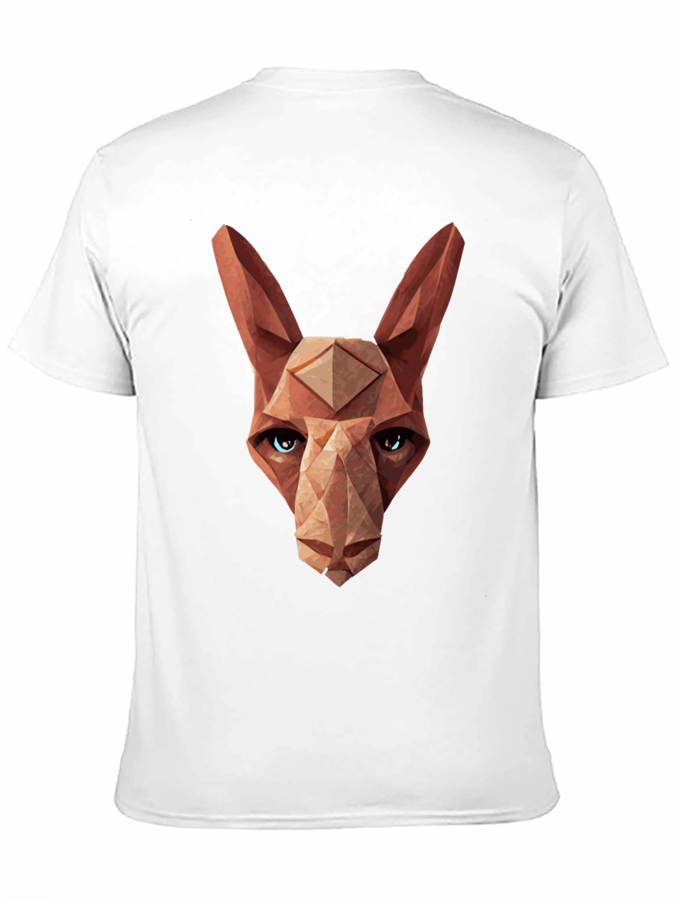 Geometric Cat Head Graphic Tee - Modern Style