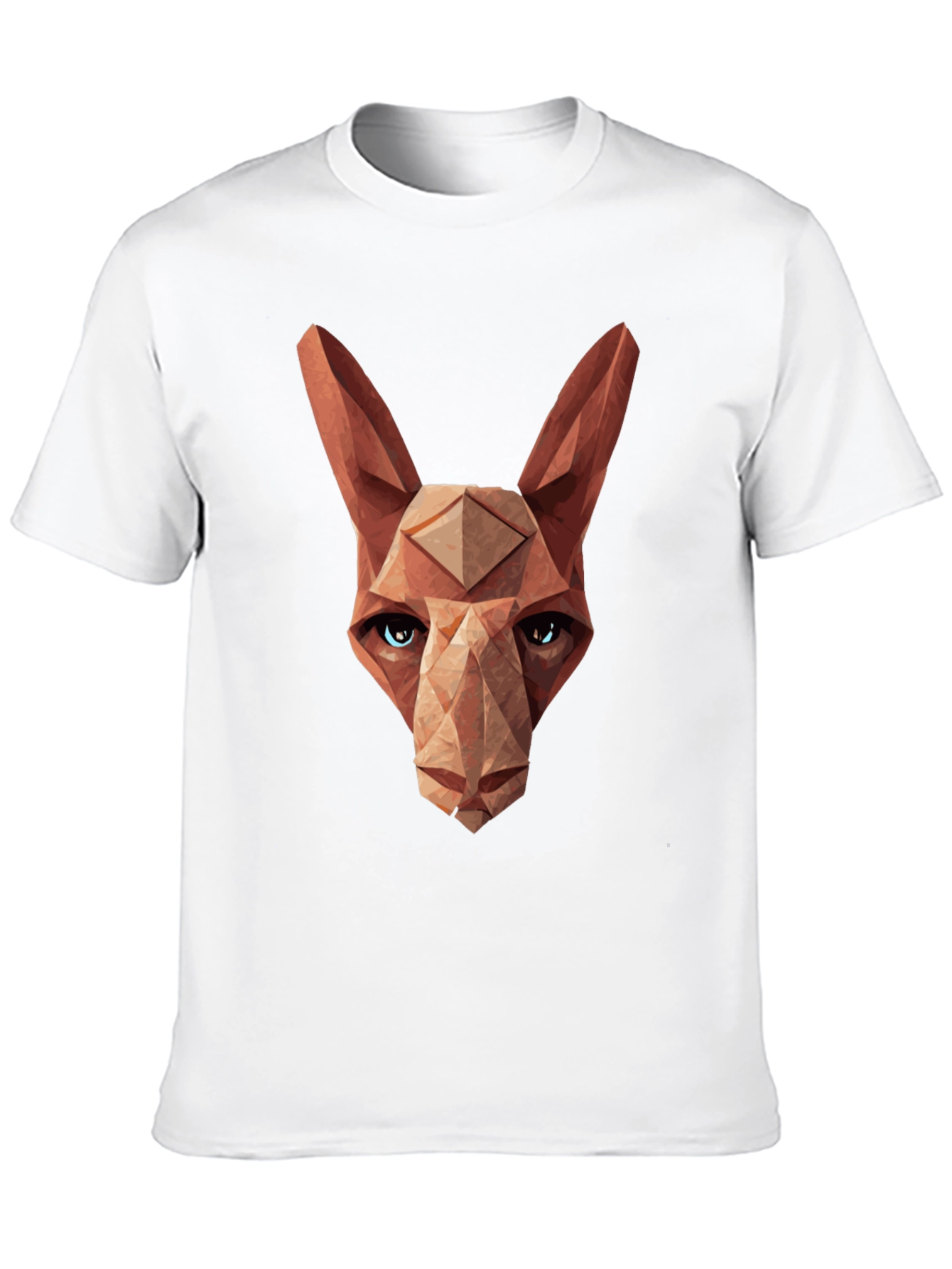 Geometric Cat Head Graphic Tee - Modern Style