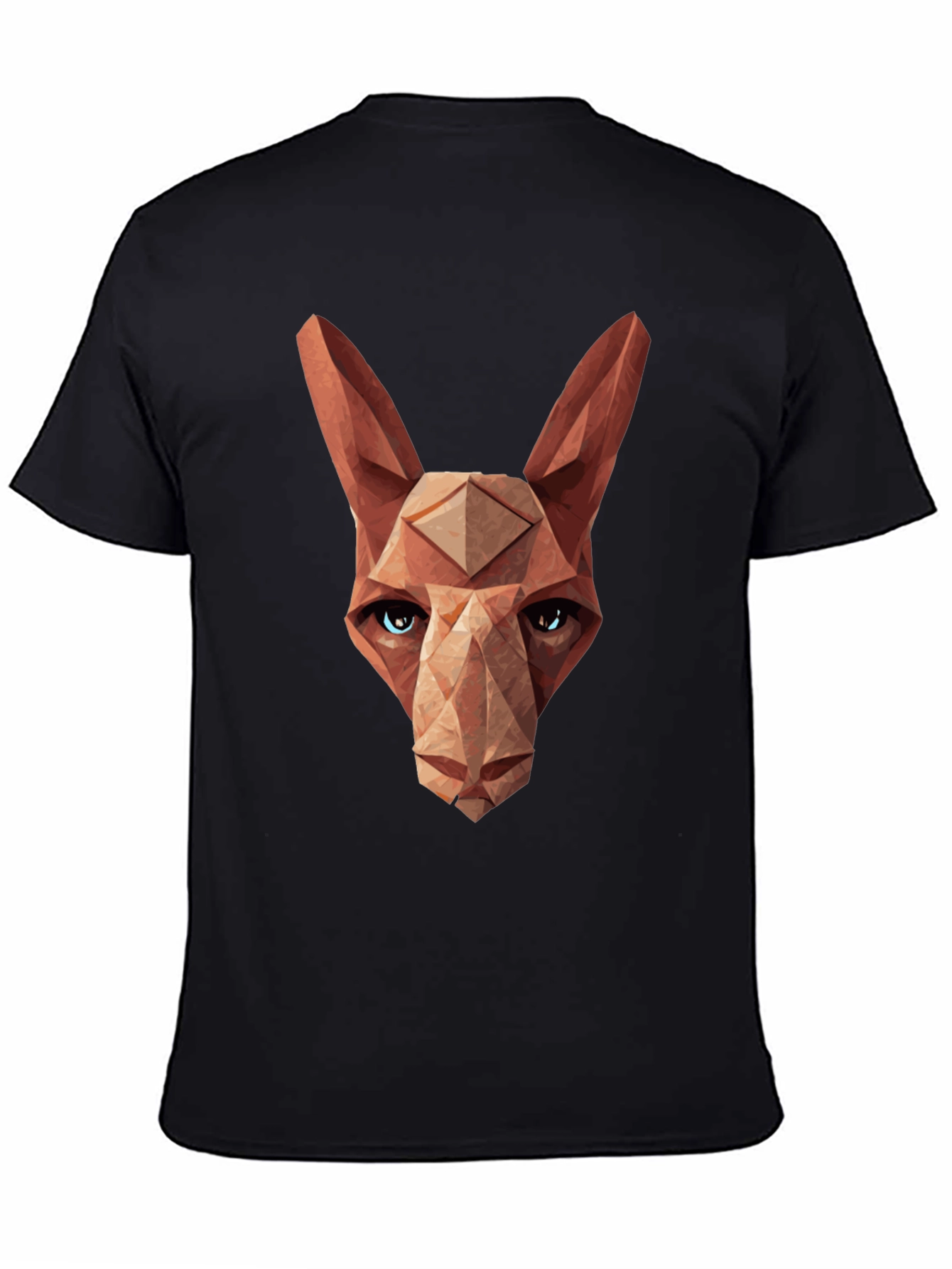 Geometric Cat Head Graphic Tee - Modern Style