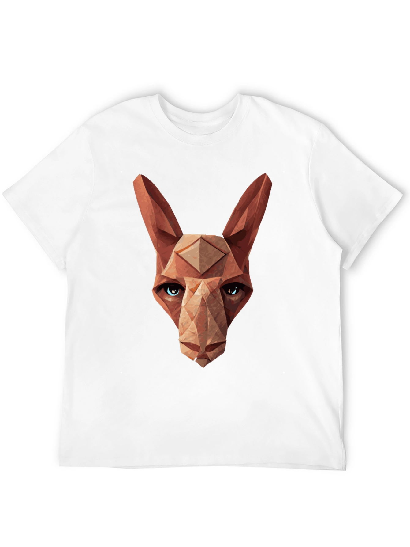 Geometric Cat Head Graphic Tee - Modern Style