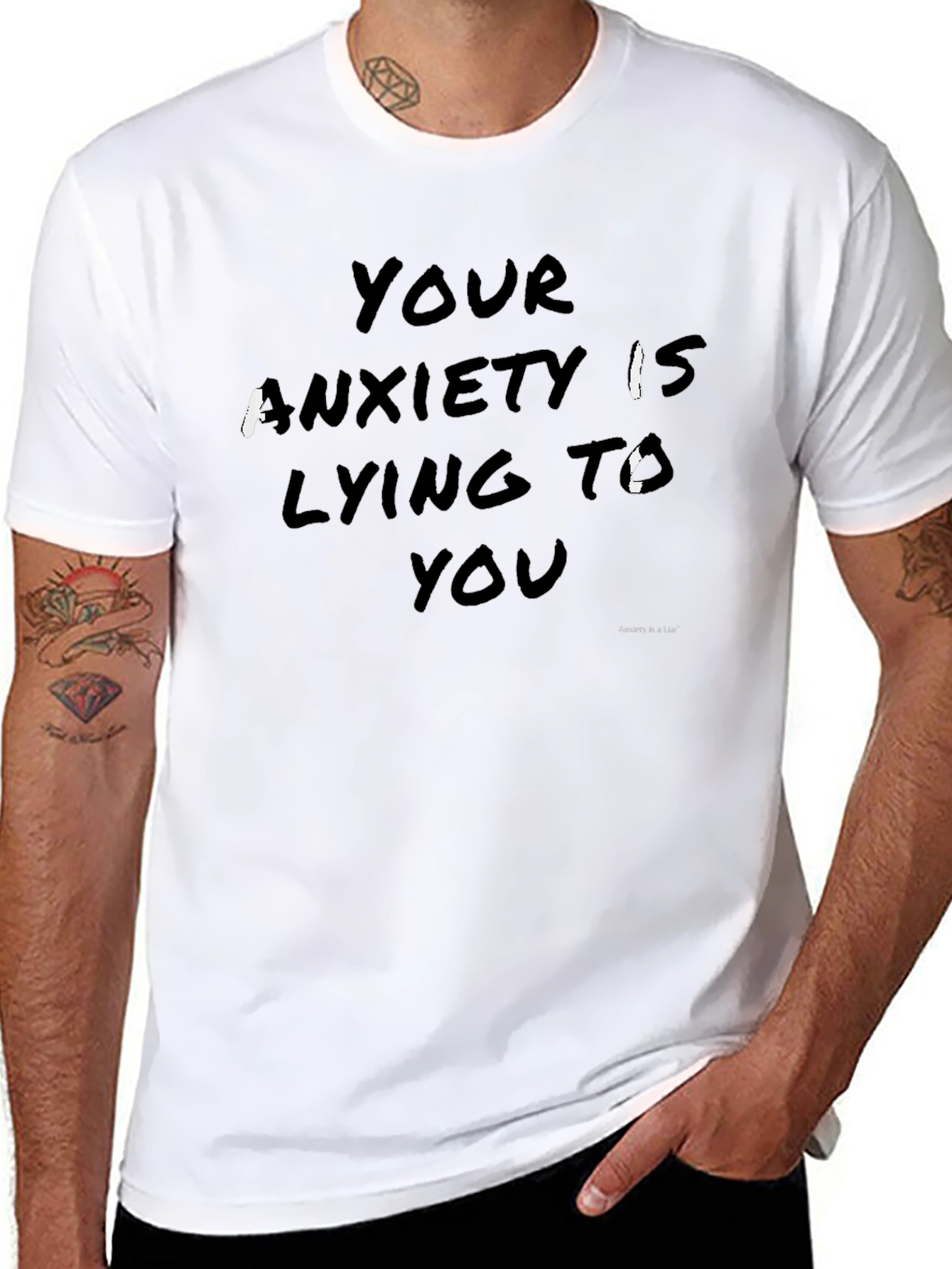 Anxiety Awareness Black Crewneck T-Shirt