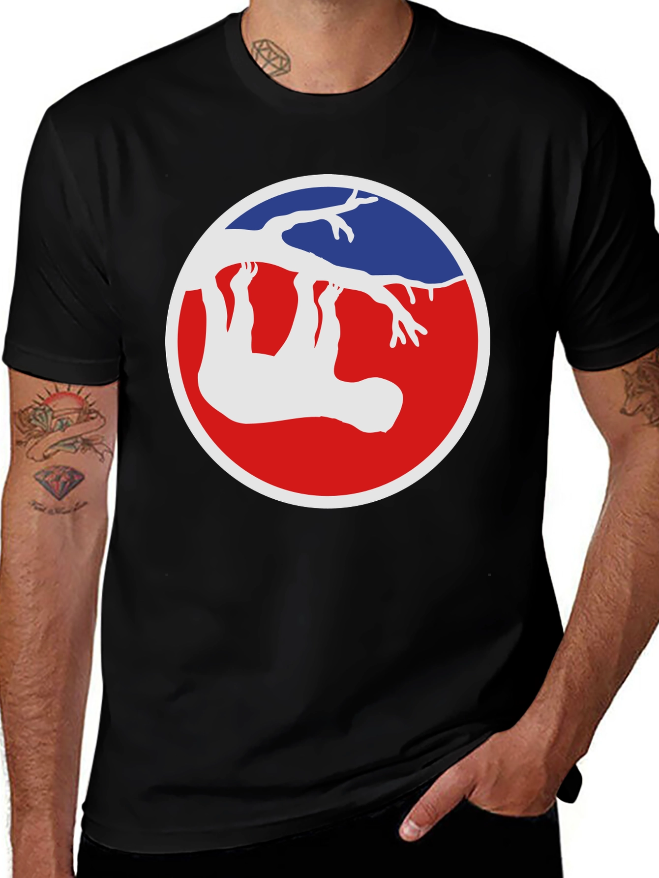 Sloth Hanging Around Graphic Tee - Black