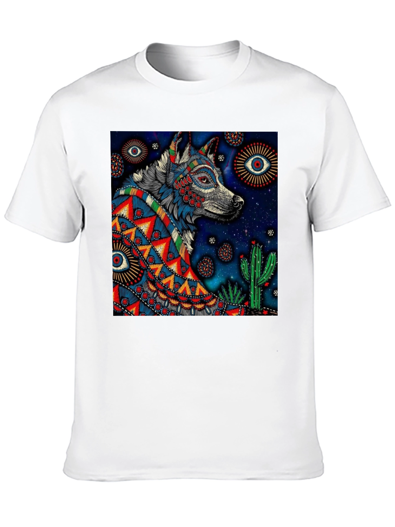 Wolf Graphic Print Tee - Mens Black T-Shirt