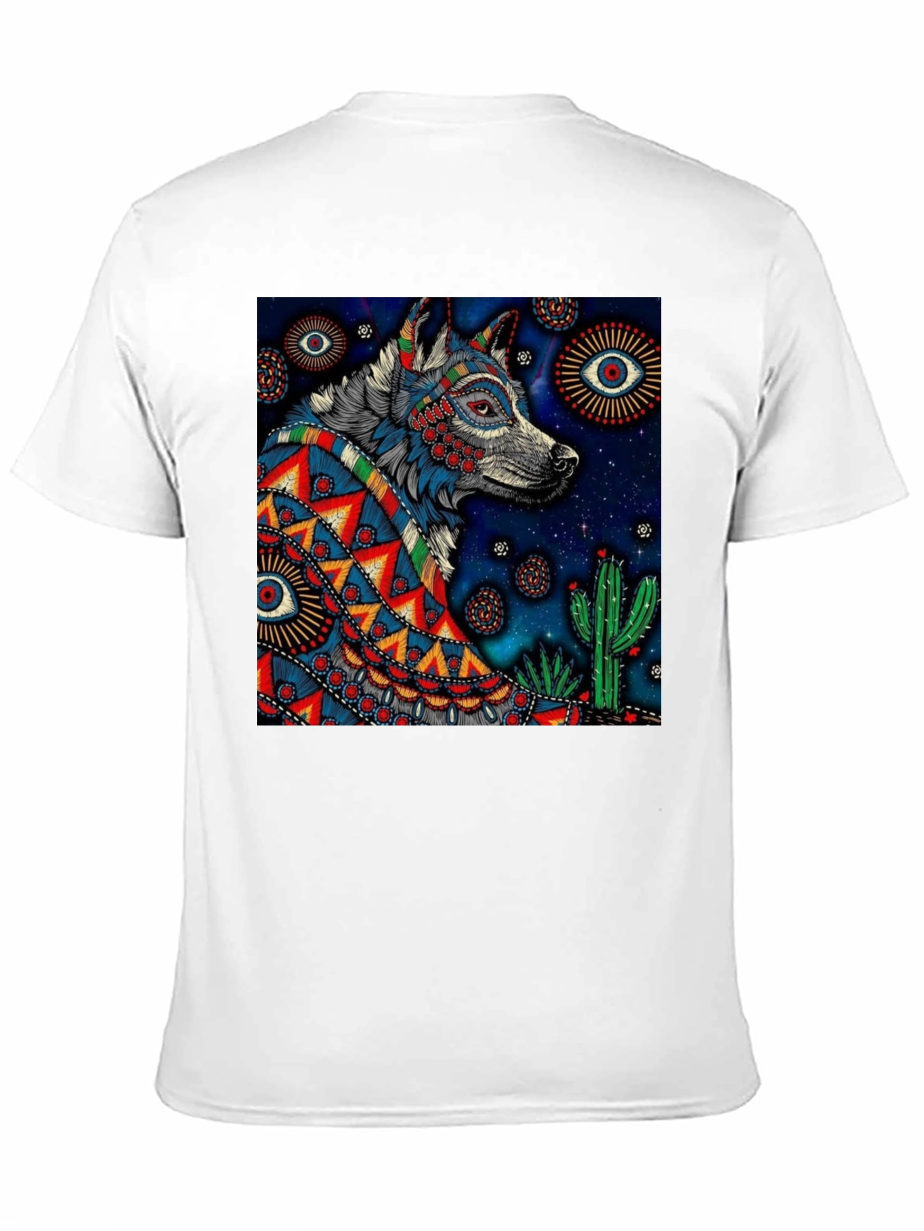 Wolf Graphic Print Tee - Mens Black T-Shirt