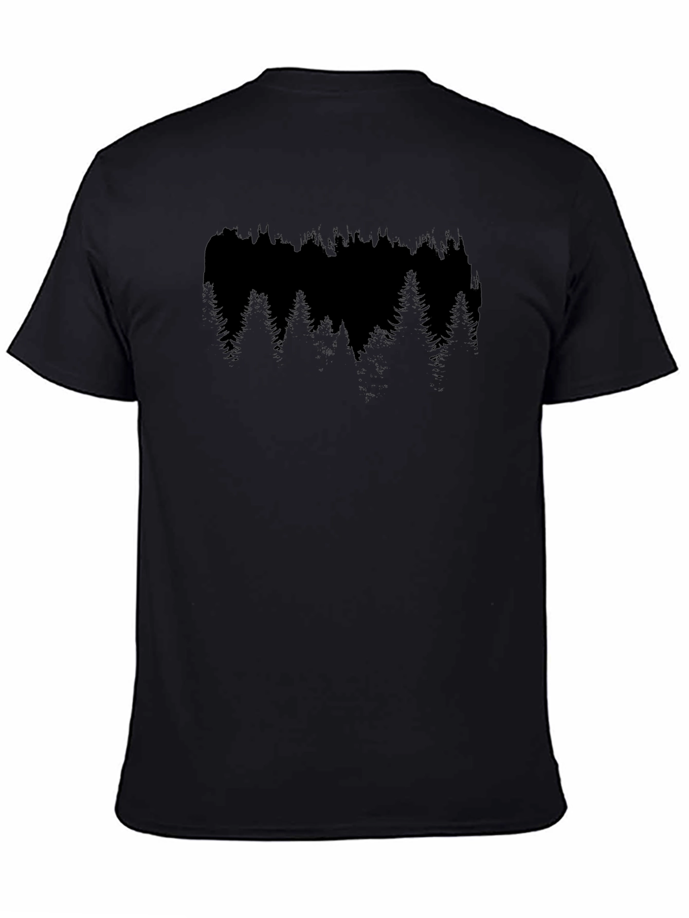 Mens Black Forest Tree Graphic T-Shirt