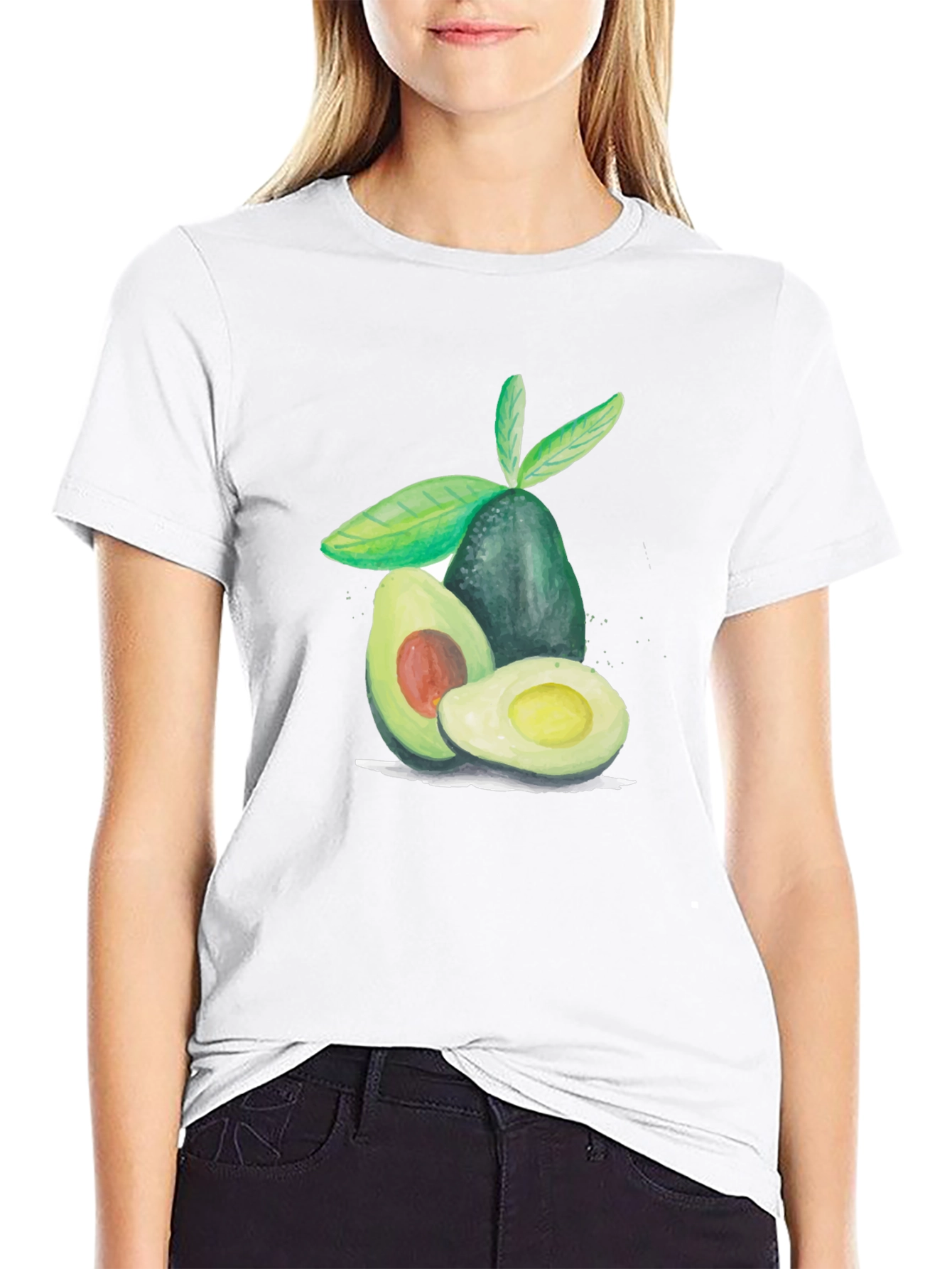 Avocado Graphic Tee - Casual Fruit Print T-Shirt