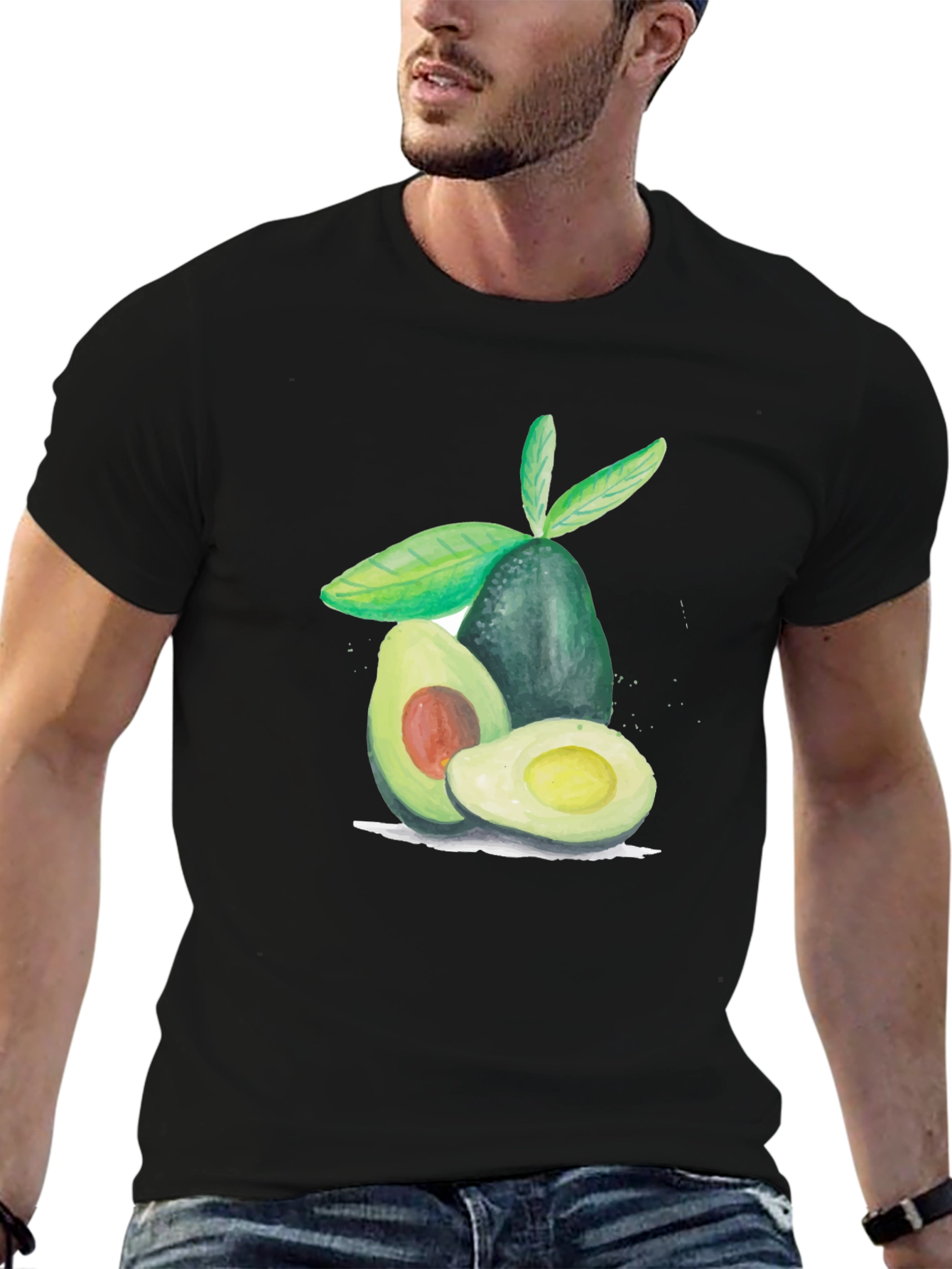 Avocado Graphic Tee - Casual Fruit Print T-Shirt