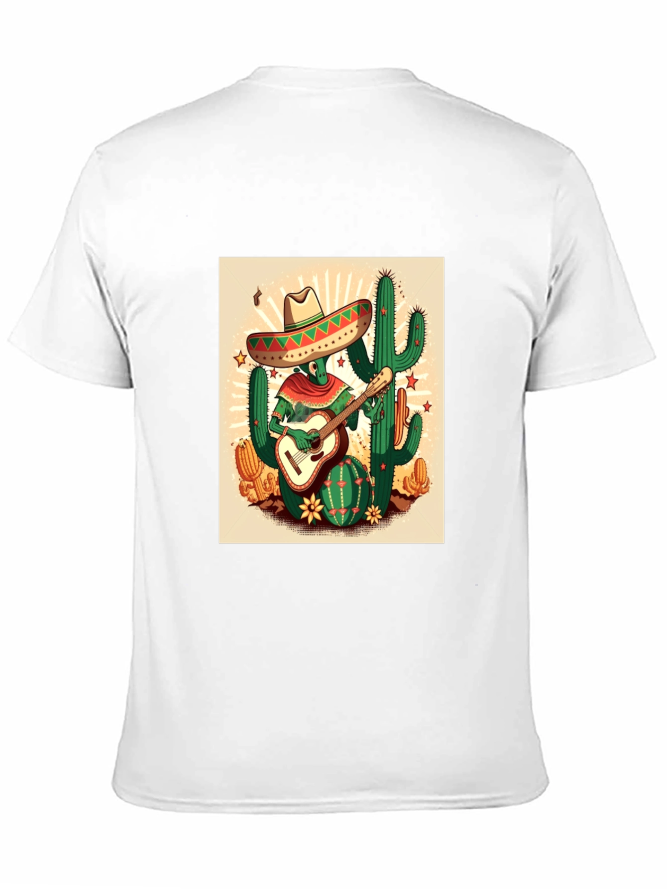 Cactus Guitarist Graphic Tee - Mens Black T-Shirt