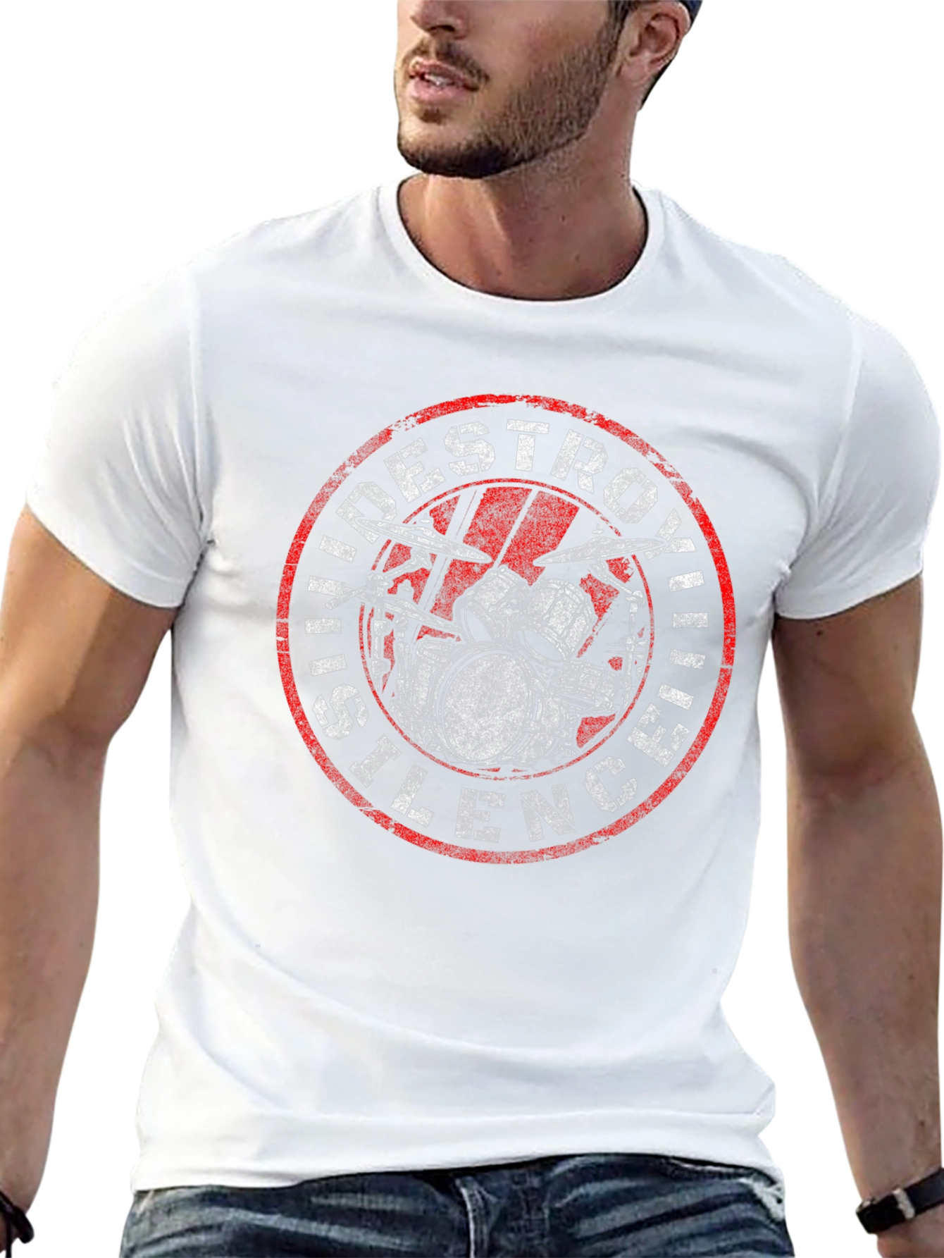 Destroying Silence Drum Kit Graphic T-Shirt