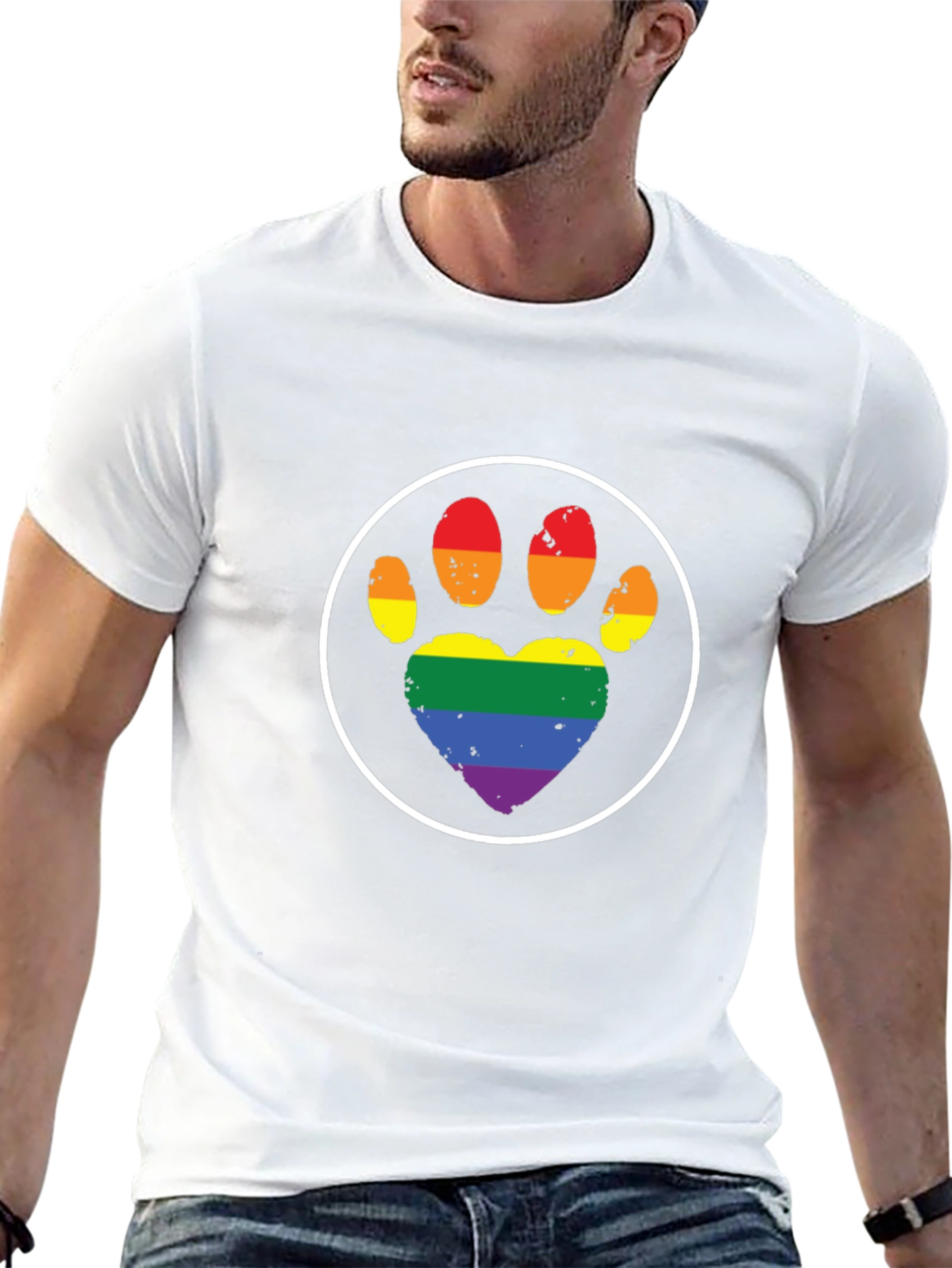 Pride Paw Print Heart T-Shirt