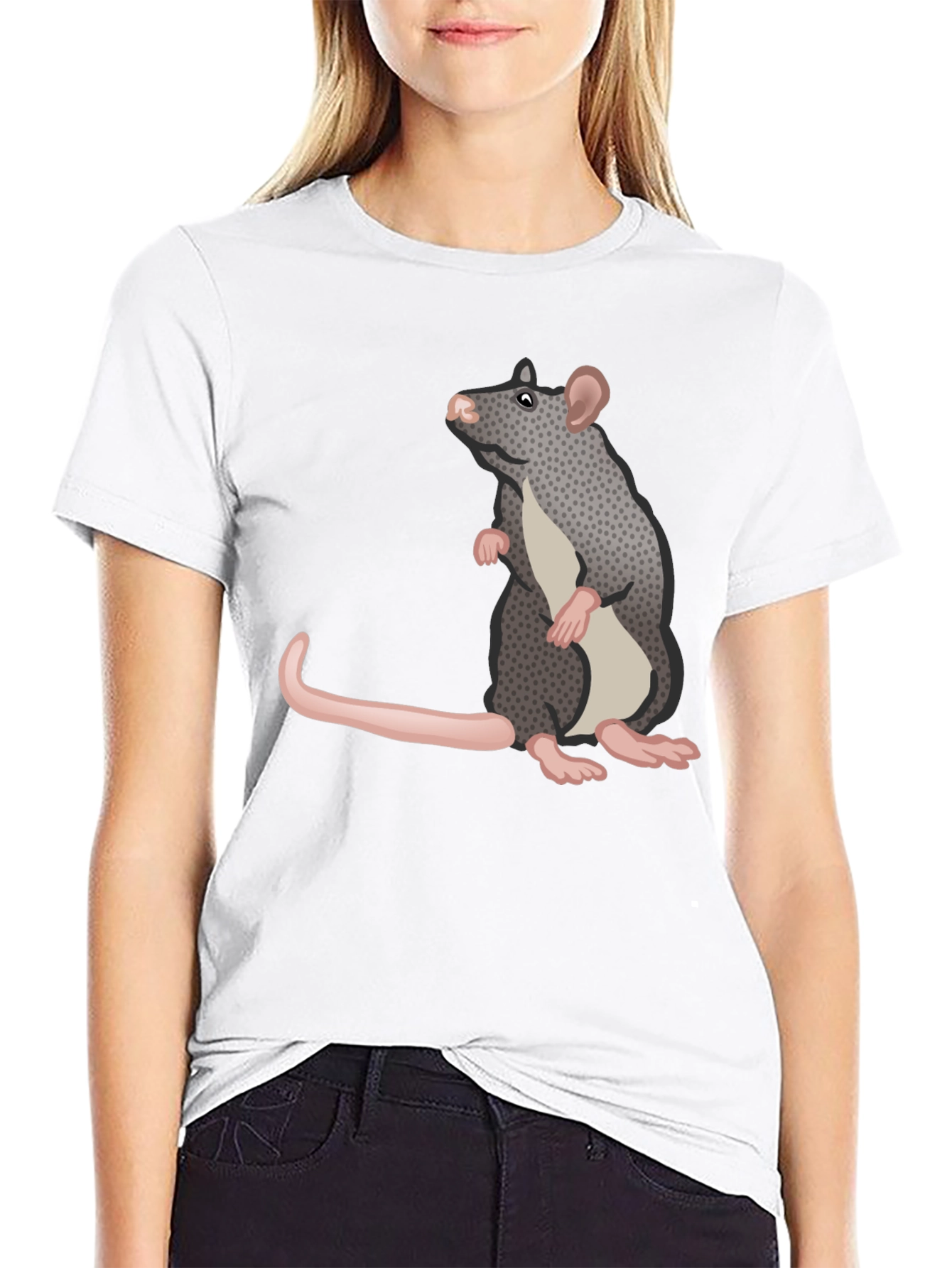 Rat Graphic Tee - Black Casual T-Shirt