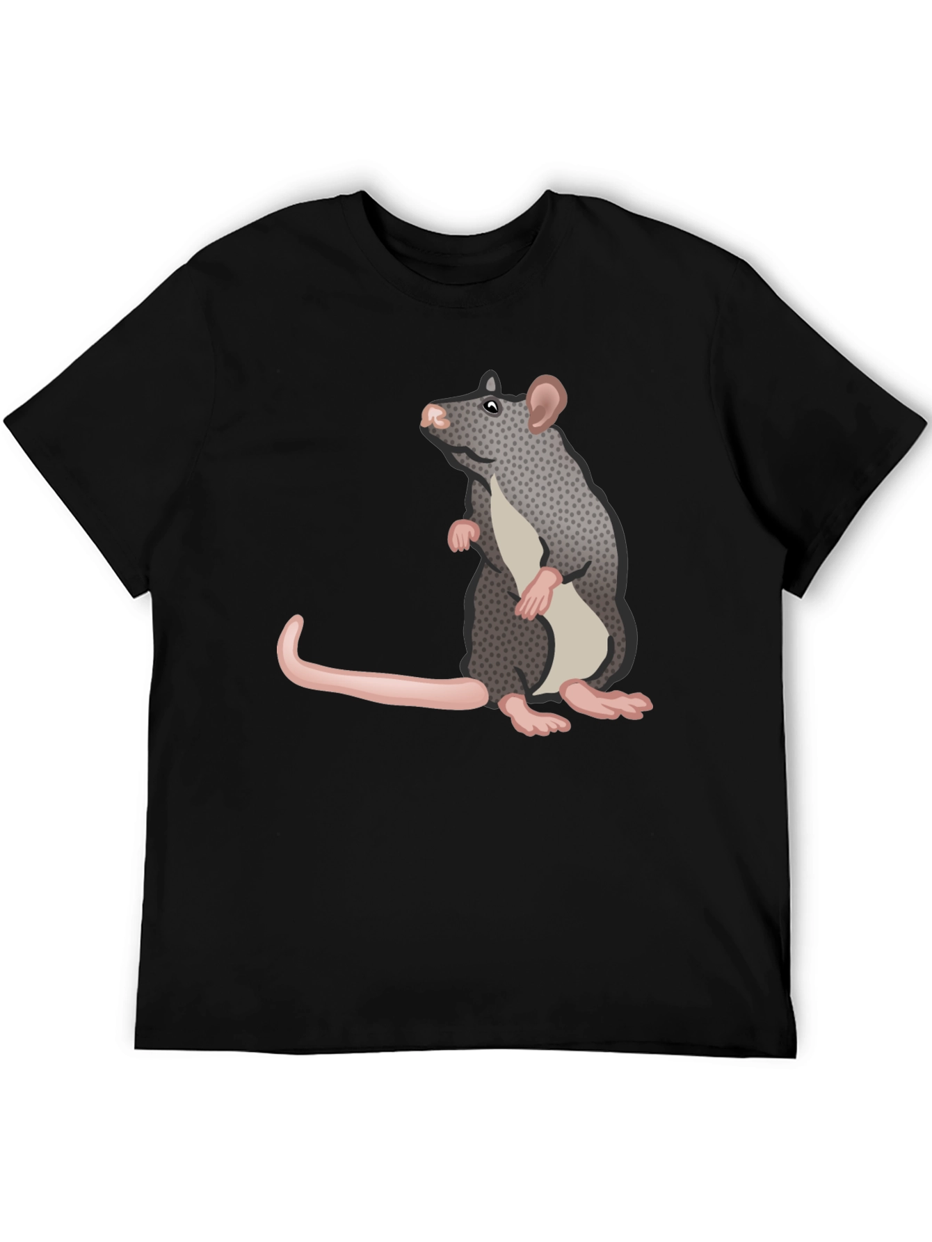 Rat Graphic Tee - Black Casual T-Shirt