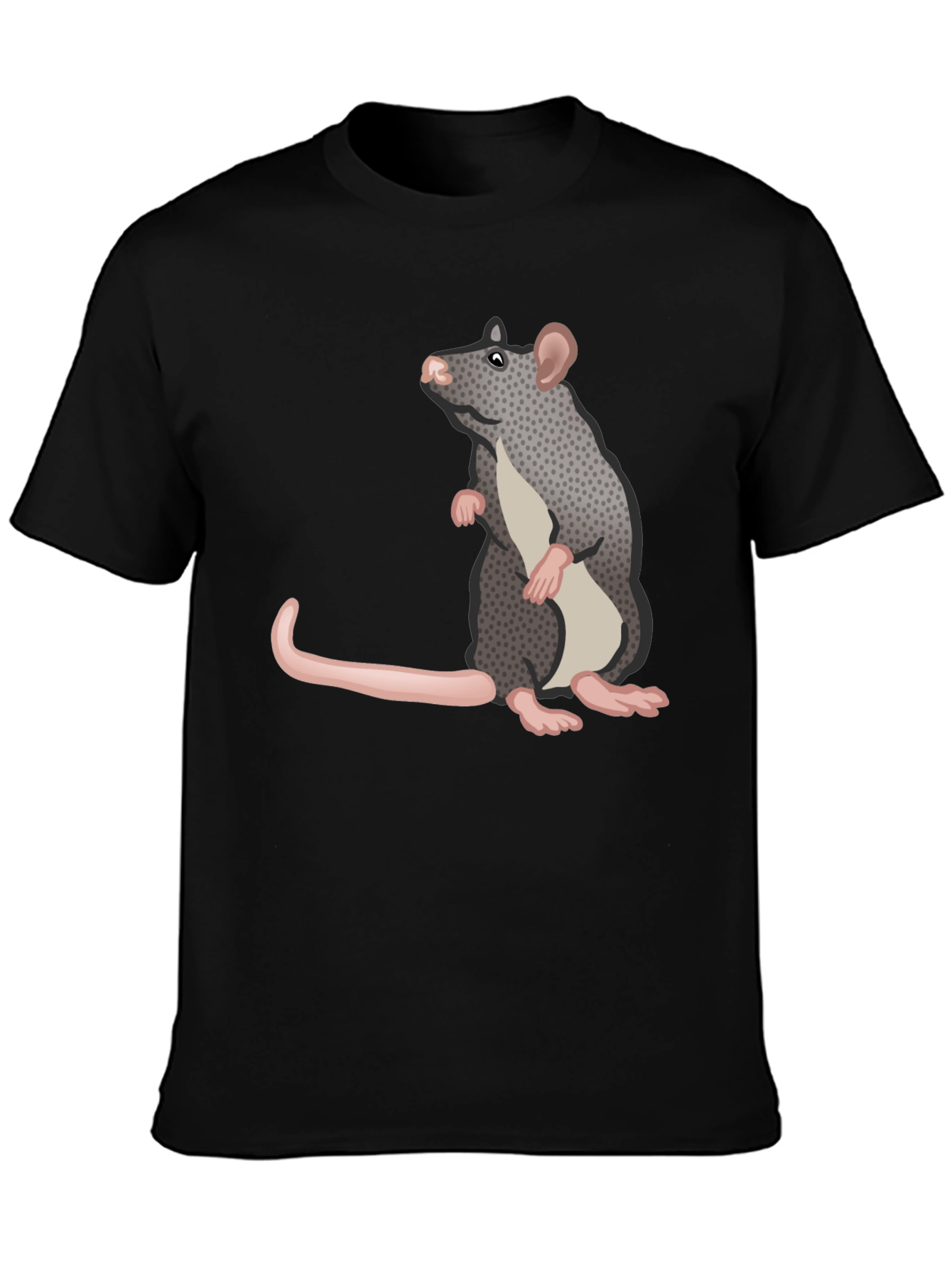 Rat Graphic Tee - Black Casual T-Shirt