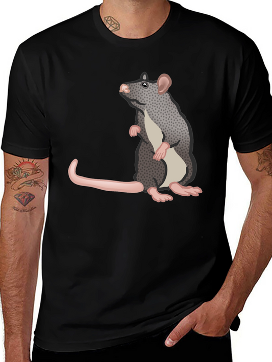 Rat Graphic Tee - Black Casual T-Shirt