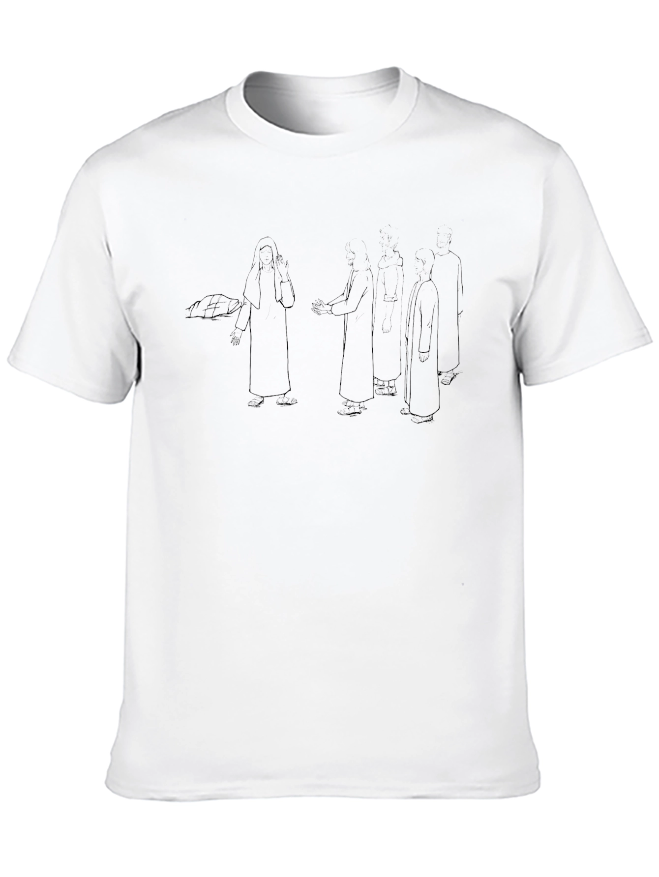 Black Tee with Figure Art